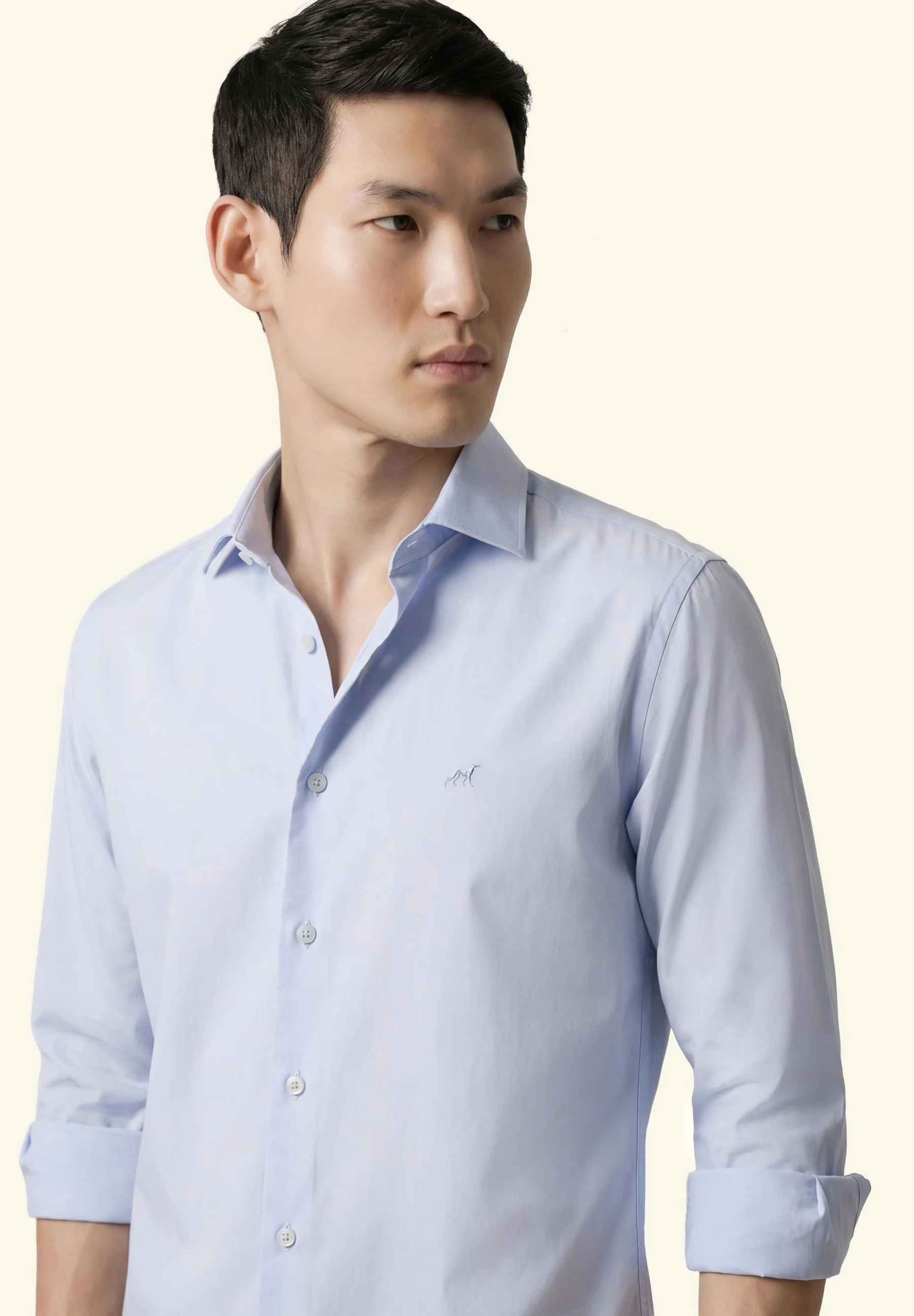Camisa Popeline acabamento Overdyed com colarinho aberto, slim fit - Image 5