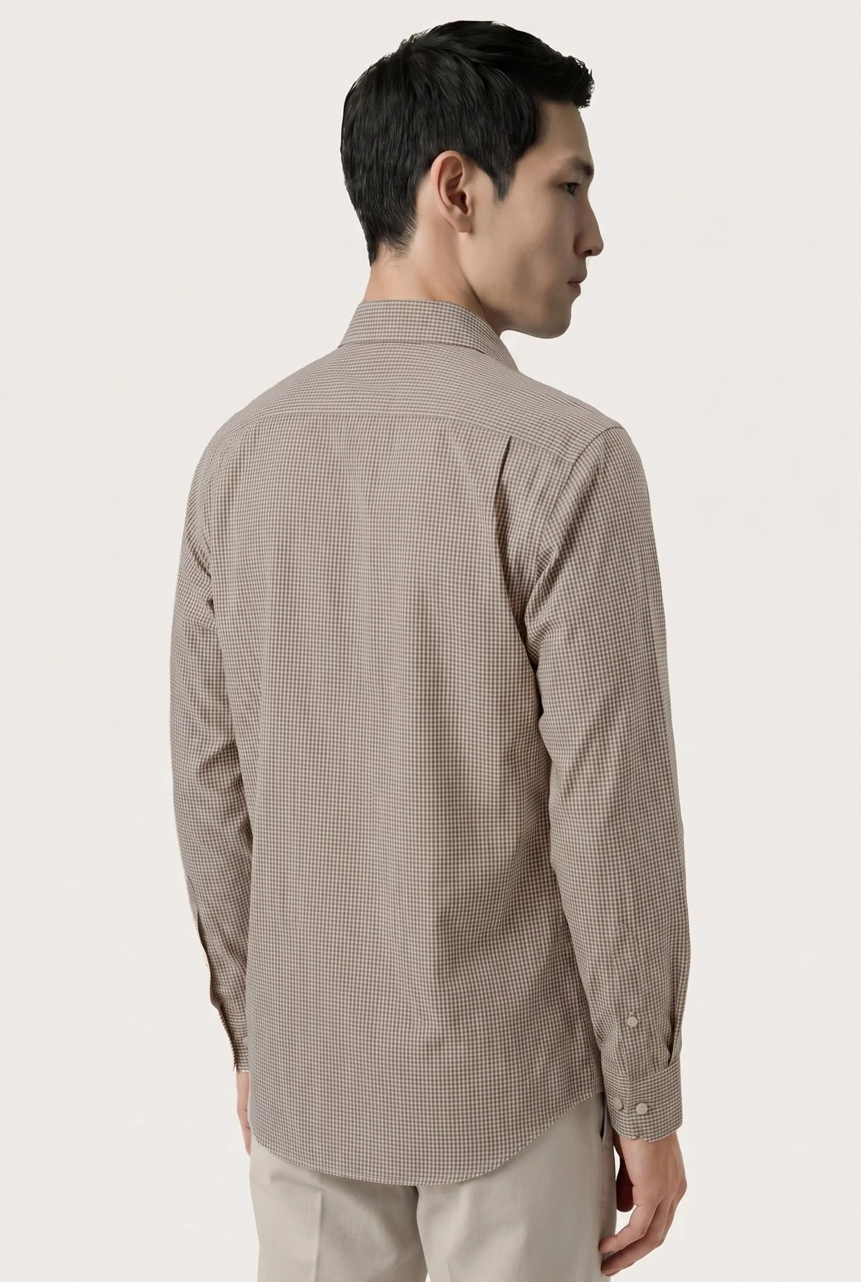 Camisa Popline Vichy com colarinho aberto, regular fit - Image 4