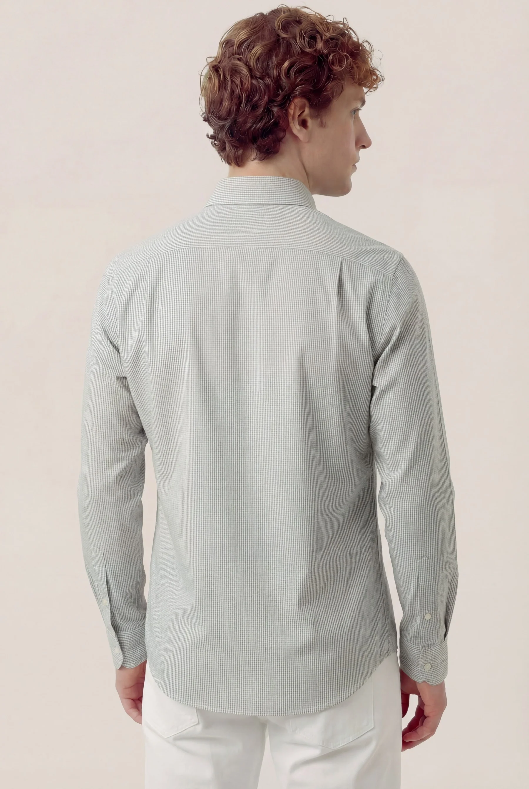 Camisa Popline Vichy com colarinho aberto, regular fit - Image 8