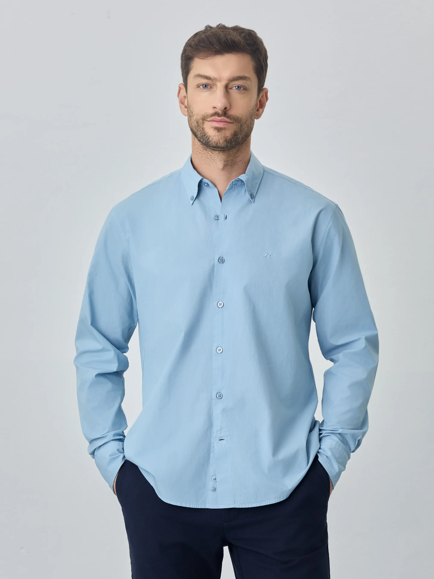 Camisa regular fit em popeline over dye - Image 4