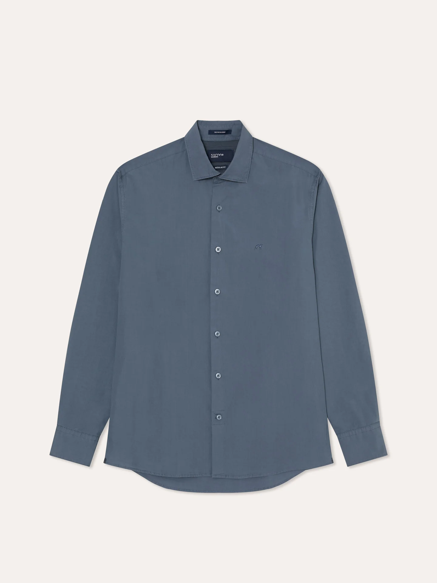 Camisa regular fit em popeline Overdye com colarinho aberto - Image 12