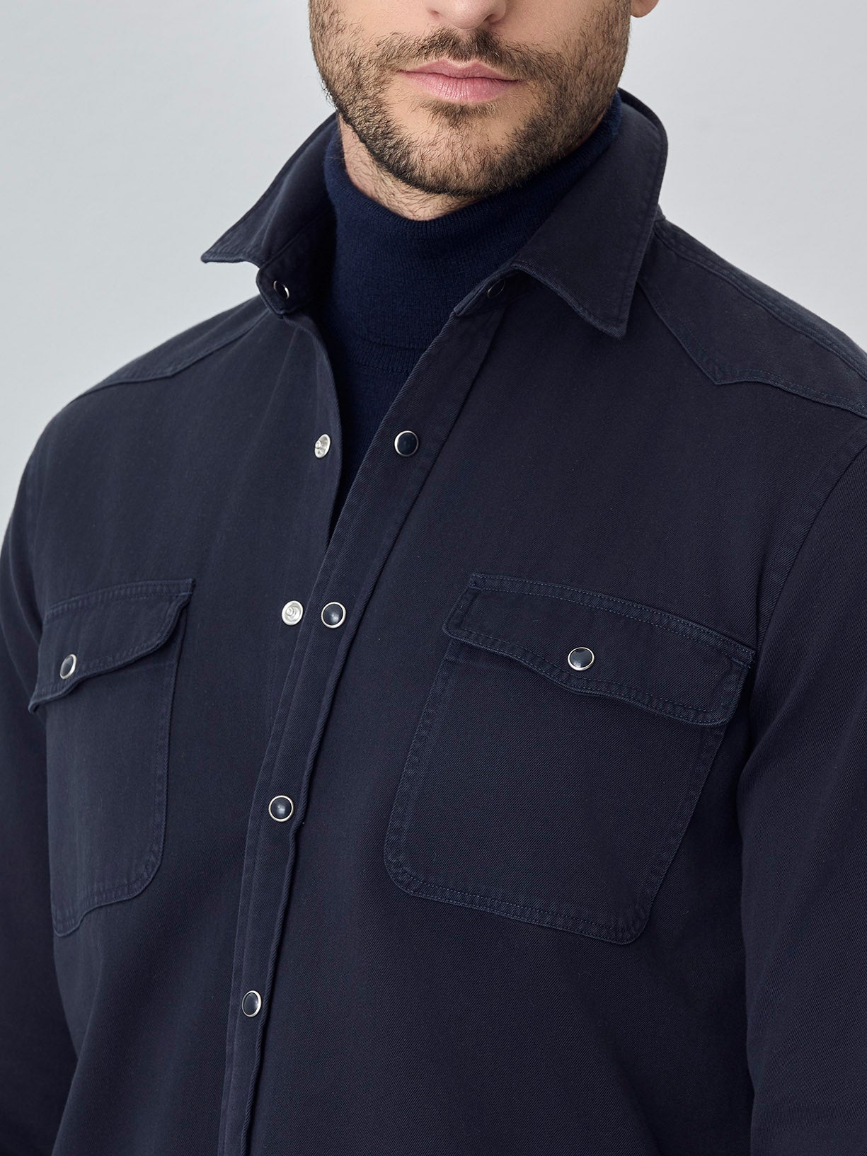 Camisa relaxed fit western em sarja - Image 2
