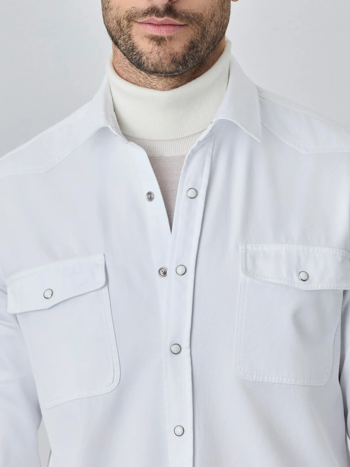 Camisa relaxed fit western em sarja - Image 5