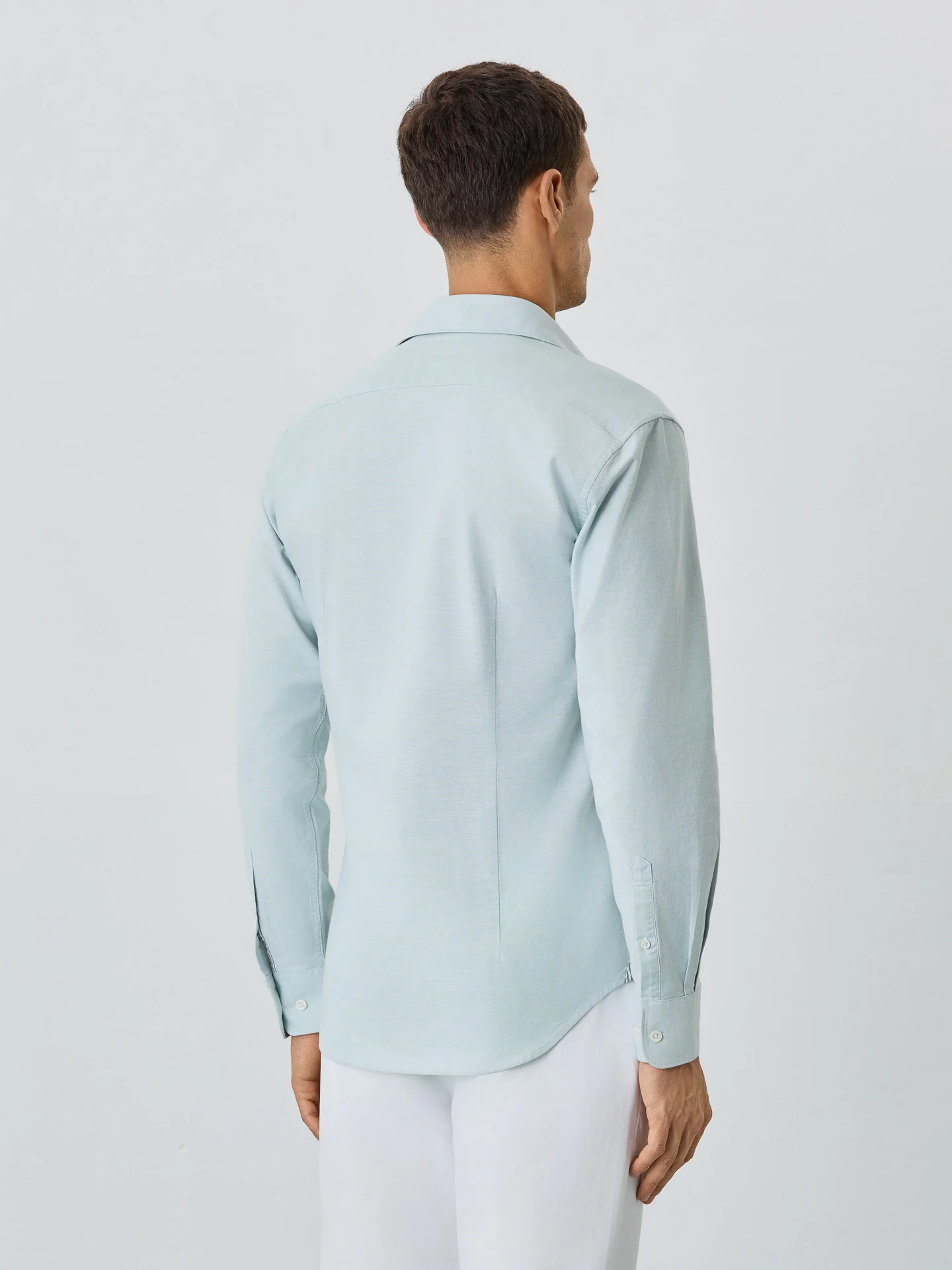 Camisa Slim Fit Com Colarinho Aberto Em Algodão E Elastano - Image 6