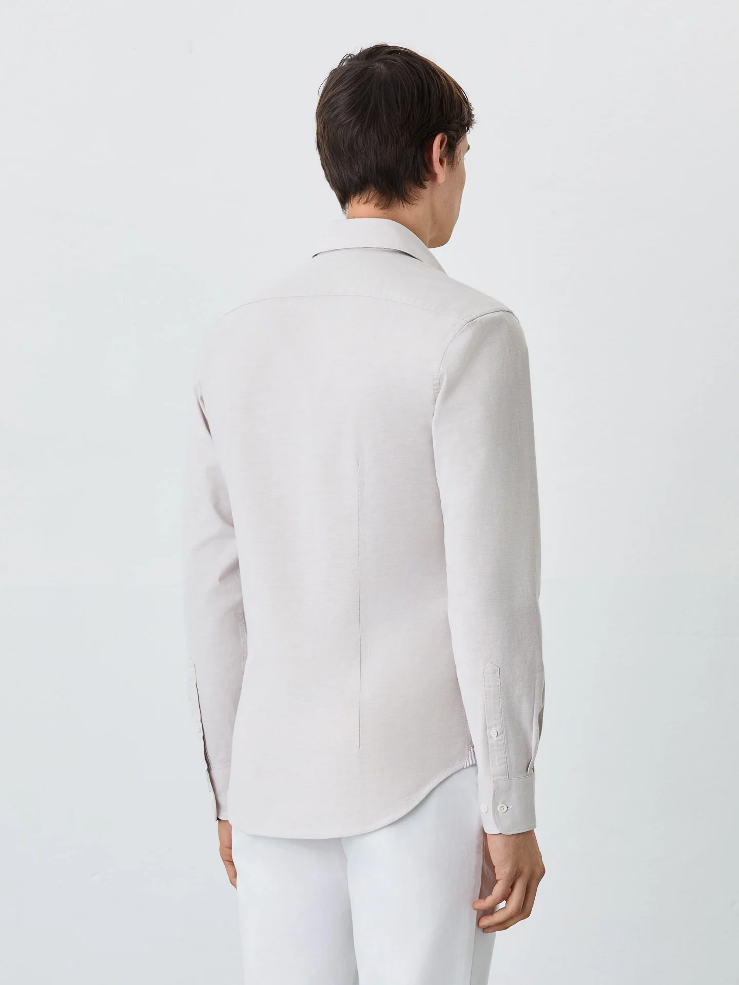 Camisa Slim Fit Com Colarinho Aberto Em Algodão E Elastano - Image 9