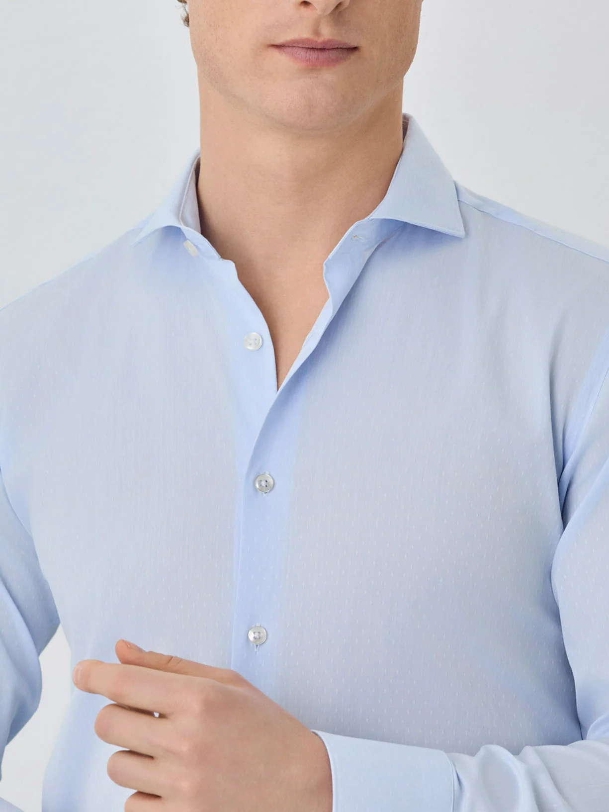 Camisa Slim Fit Com Colarinho Dublin Em Algodão - Image 2