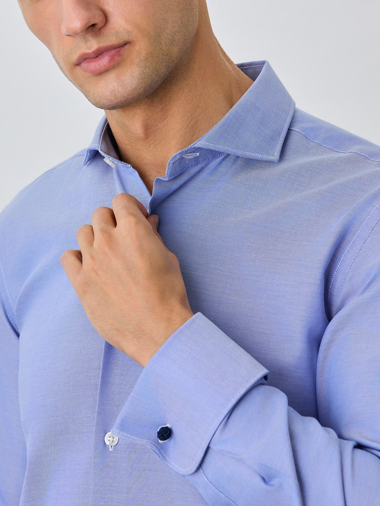 Camisa Slim Fit Com Colarinho Dublin Em Algodão
