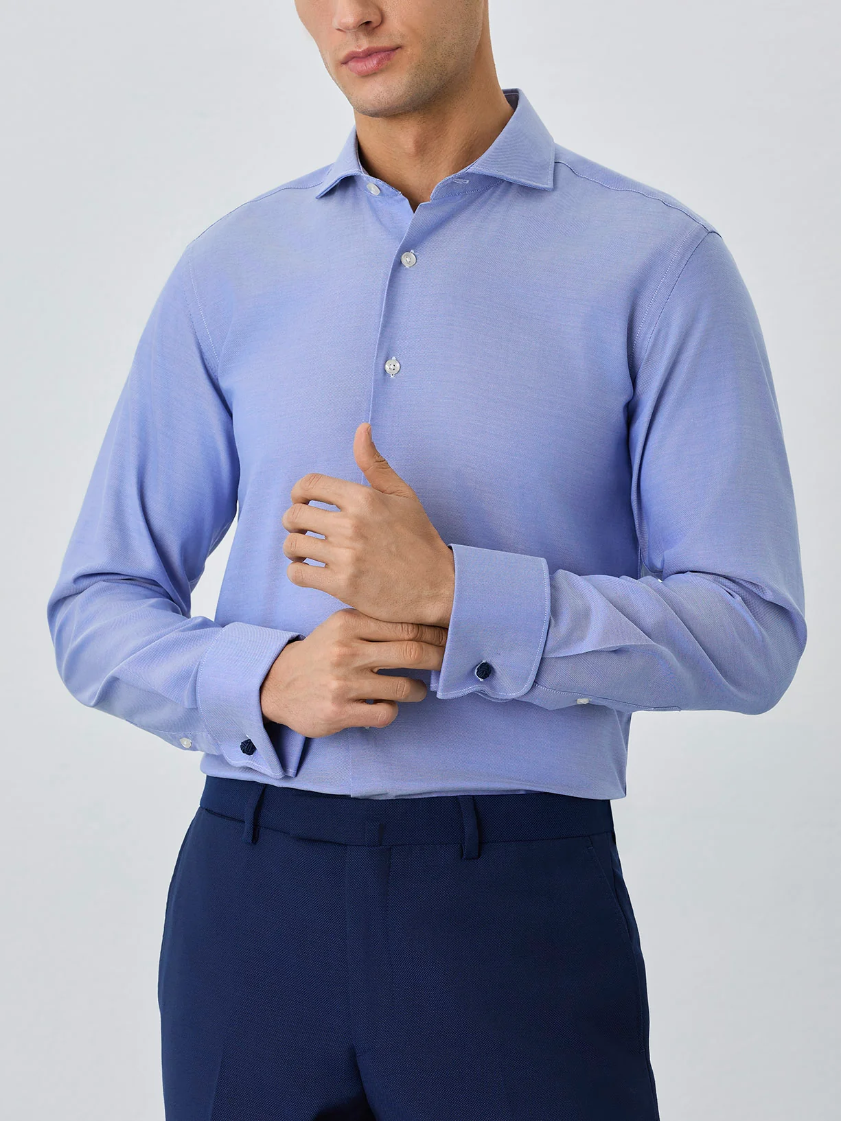 Camisa Slim Fit Com Colarinho Dublin Em Algodão - Image 3