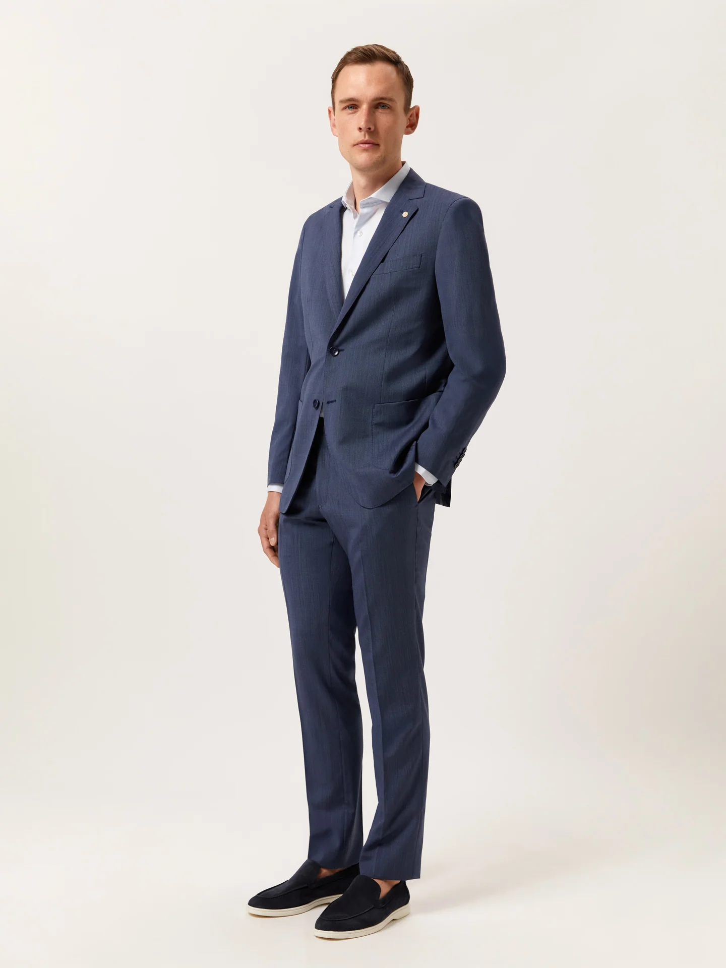 Camisa slim fit com micro riscas e colarinho Dublin - Image 2