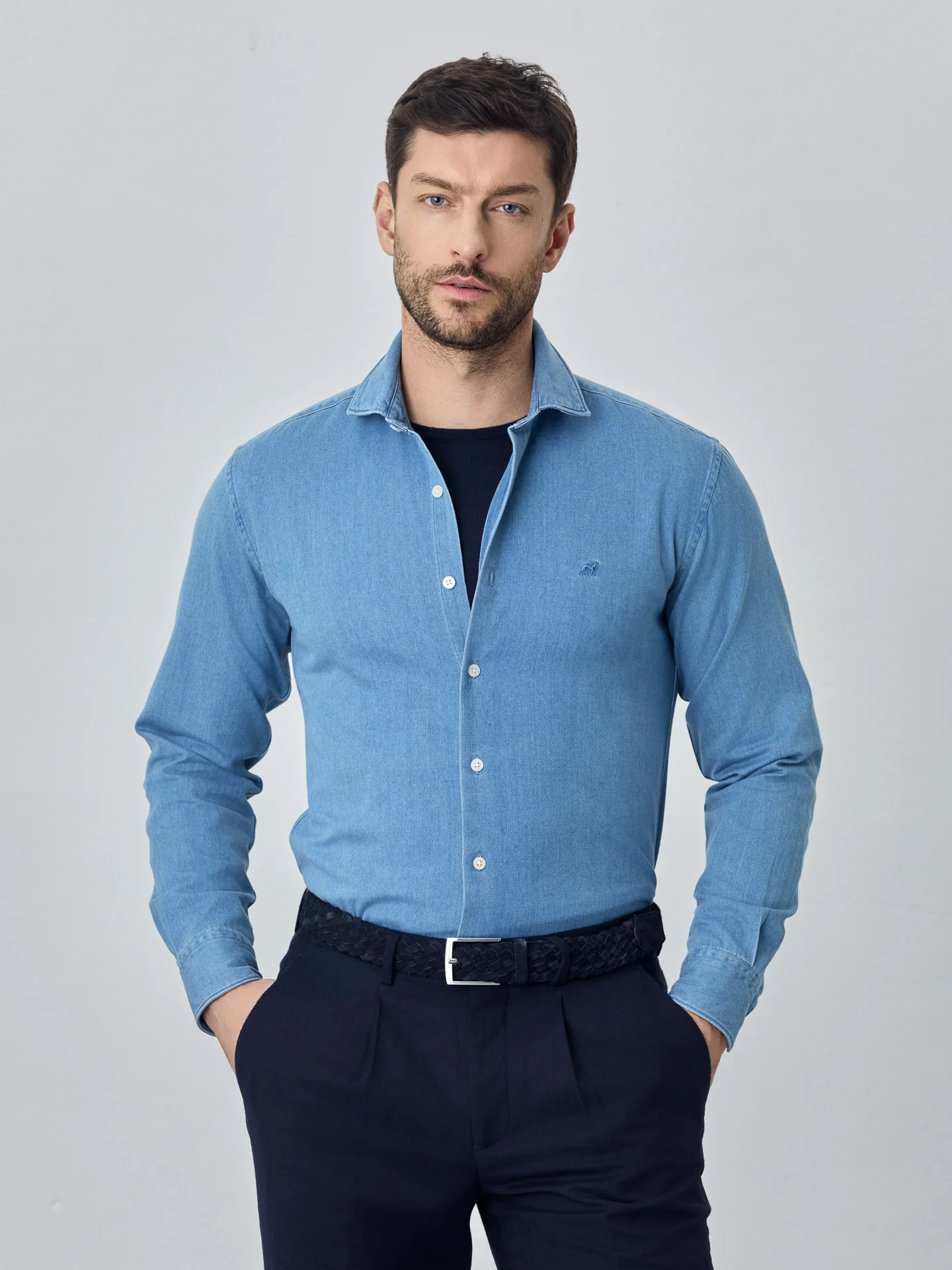 Camisa slim fit de ganga - Image 4