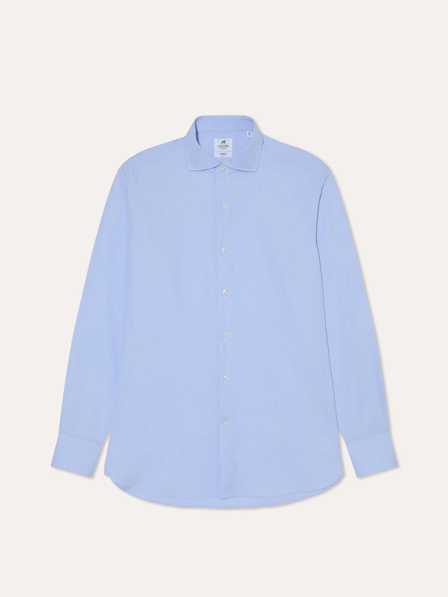 Camisa slim fit em micro-pied poule com colarinho de Dublin - Image 4