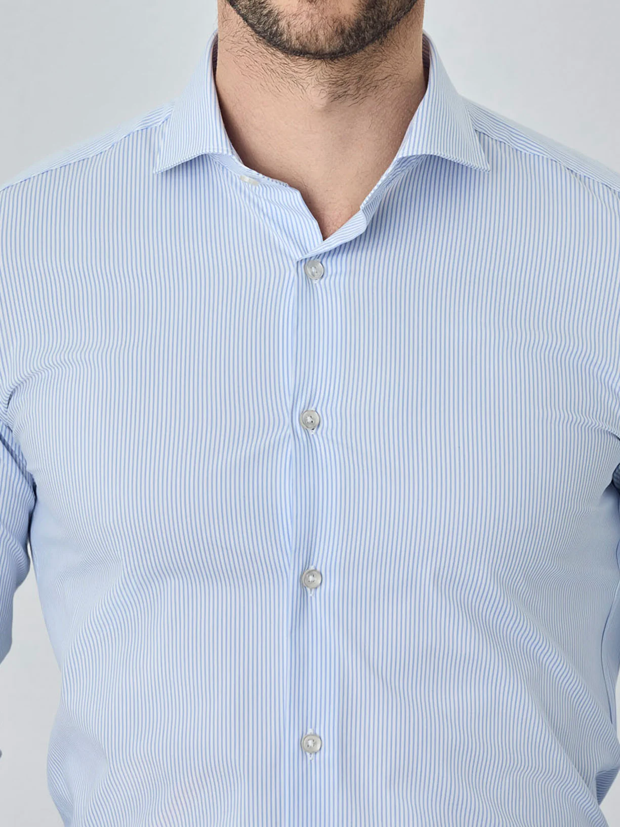 Camisa slim fit em popelina riscas k-easy - Image 2