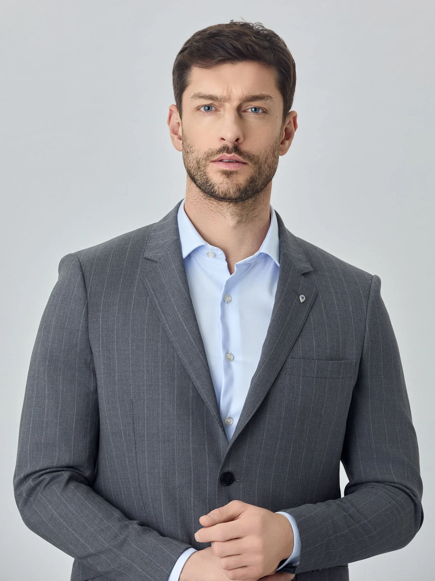 Camisa slim fit em tecido sarjado non iron k-easy - Image 2