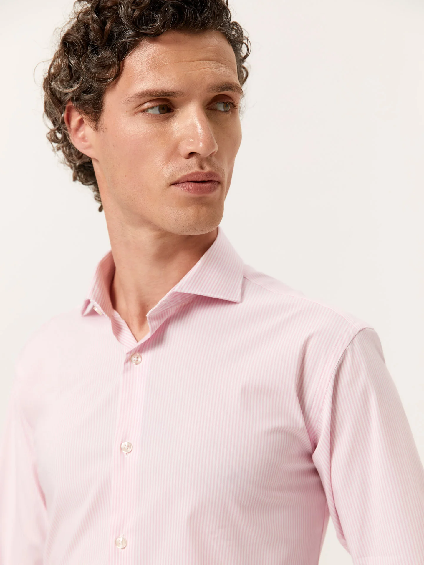 Camisa slim fit Performance de riscas com colarinho Dublin - Image 2