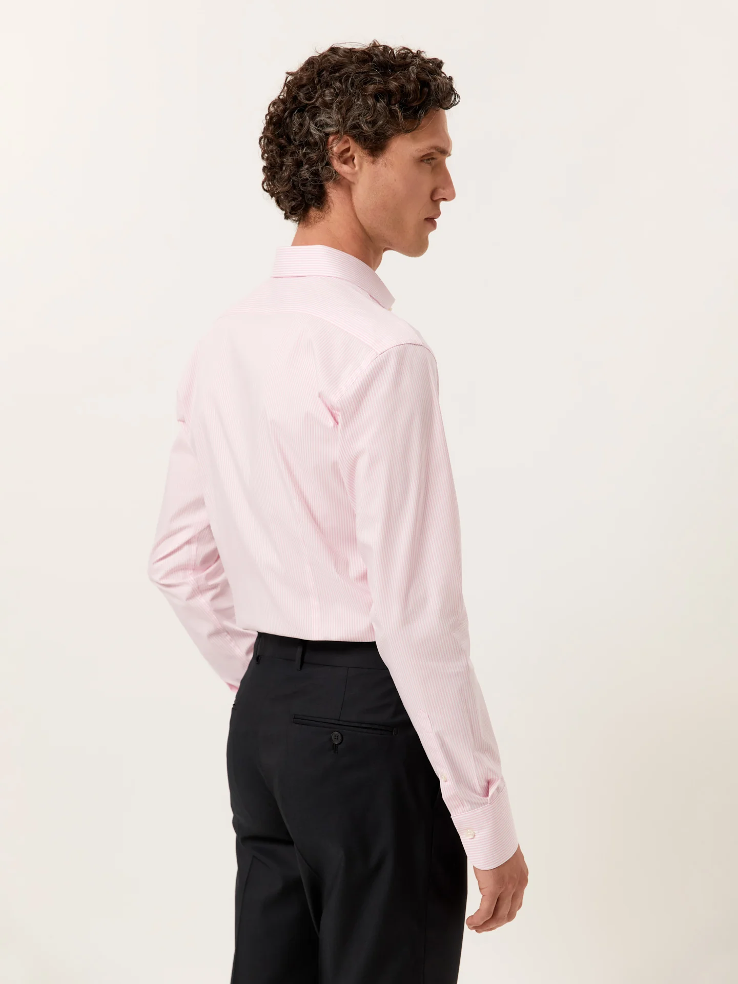 Camisa slim fit Performance de riscas com colarinho Dublin - Image 3