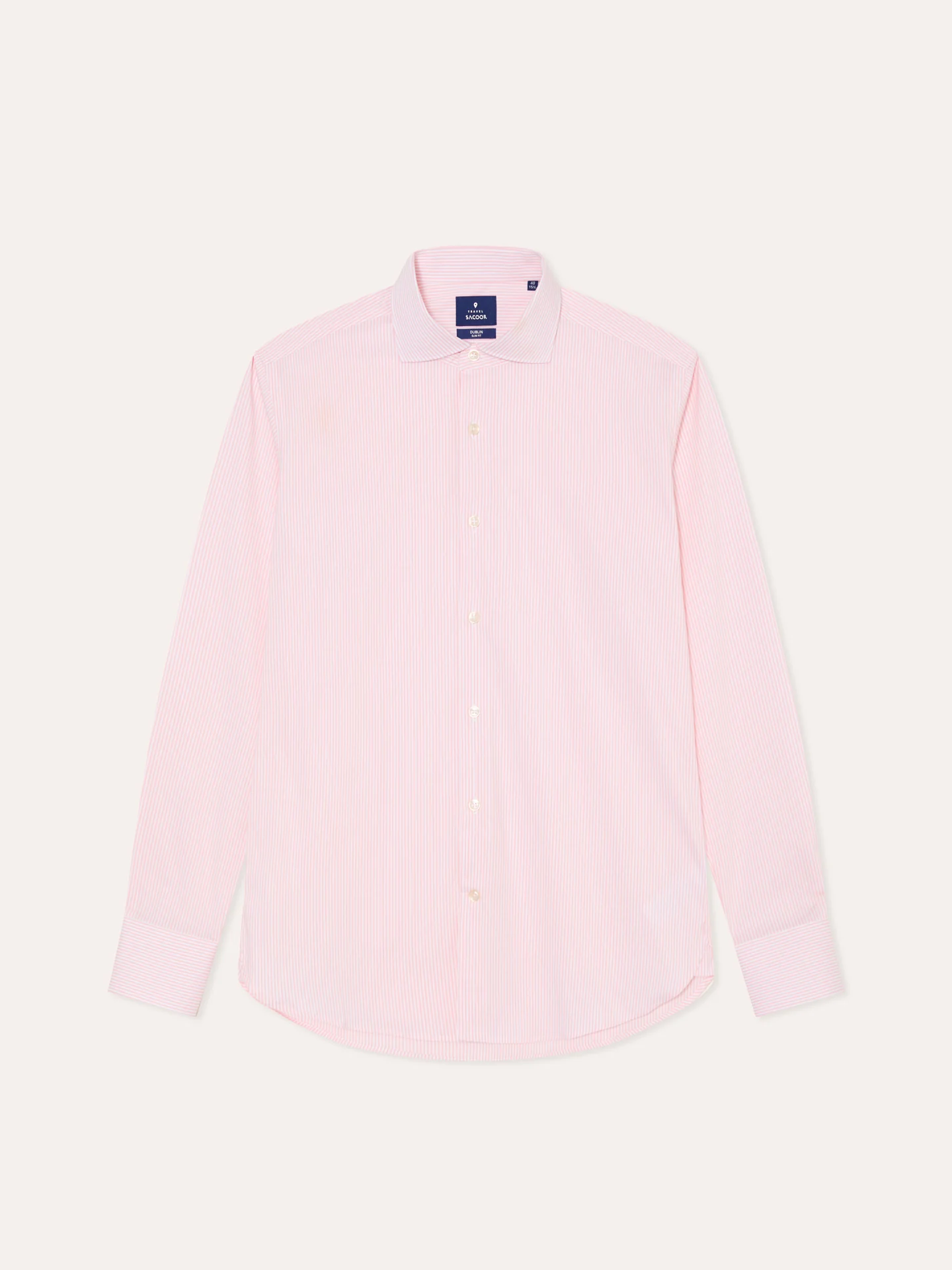 Camisa slim fit Performance de riscas com colarinho Dublin - Image 4
