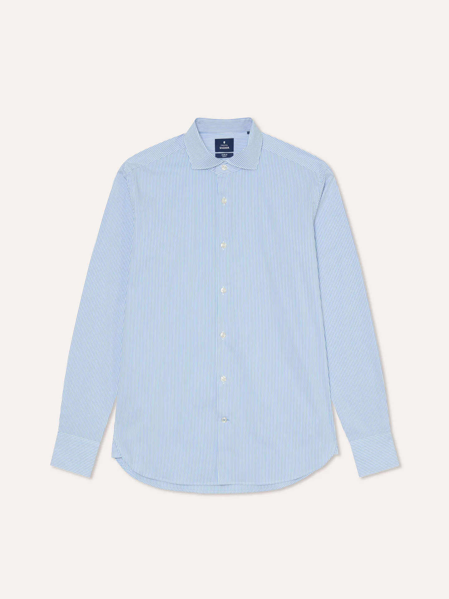 Camisa slim fit Performance de riscas com colarinho Dublin - Image 5