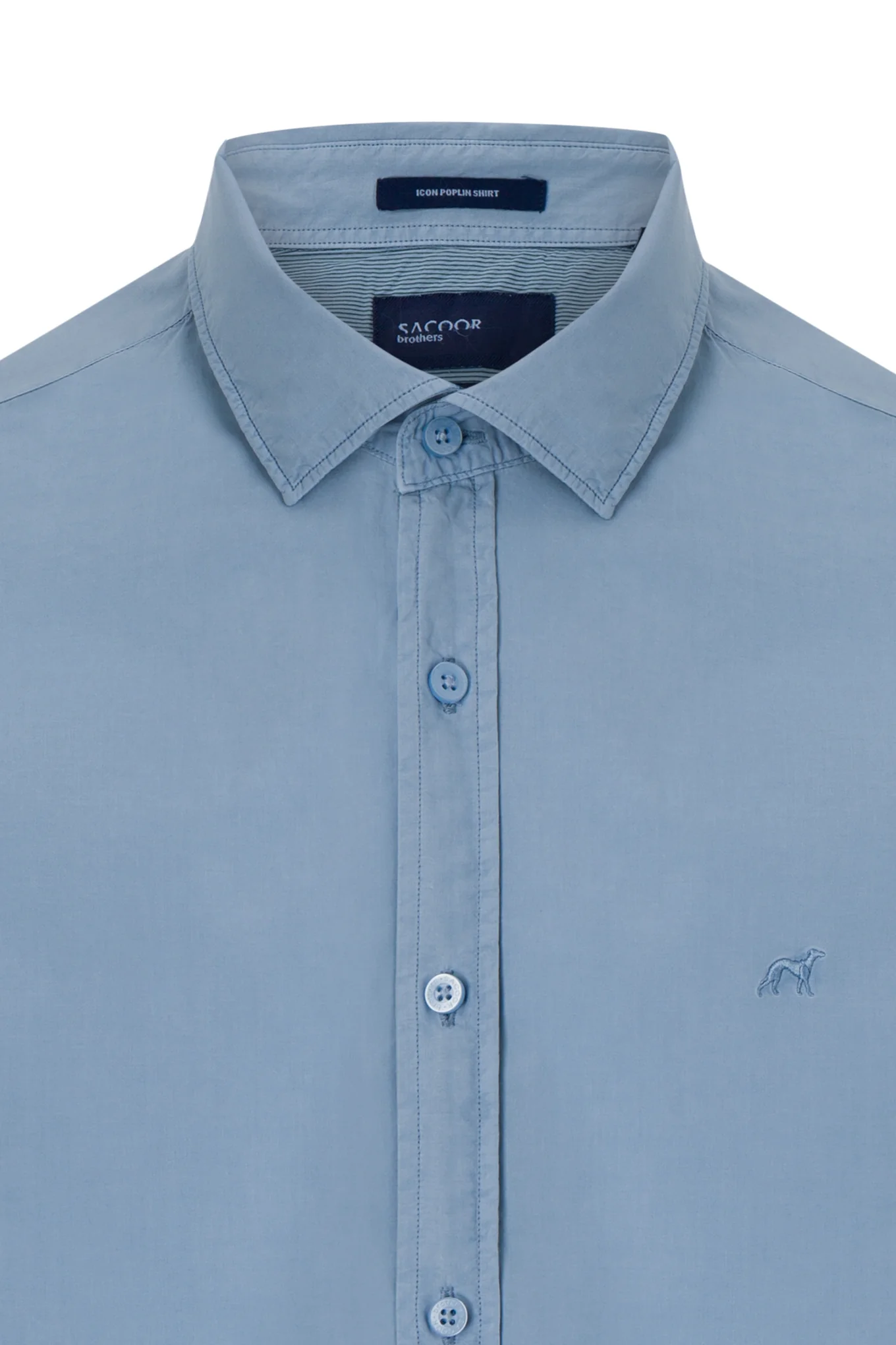 Camisa slim fit popeline garment dye - Image 17