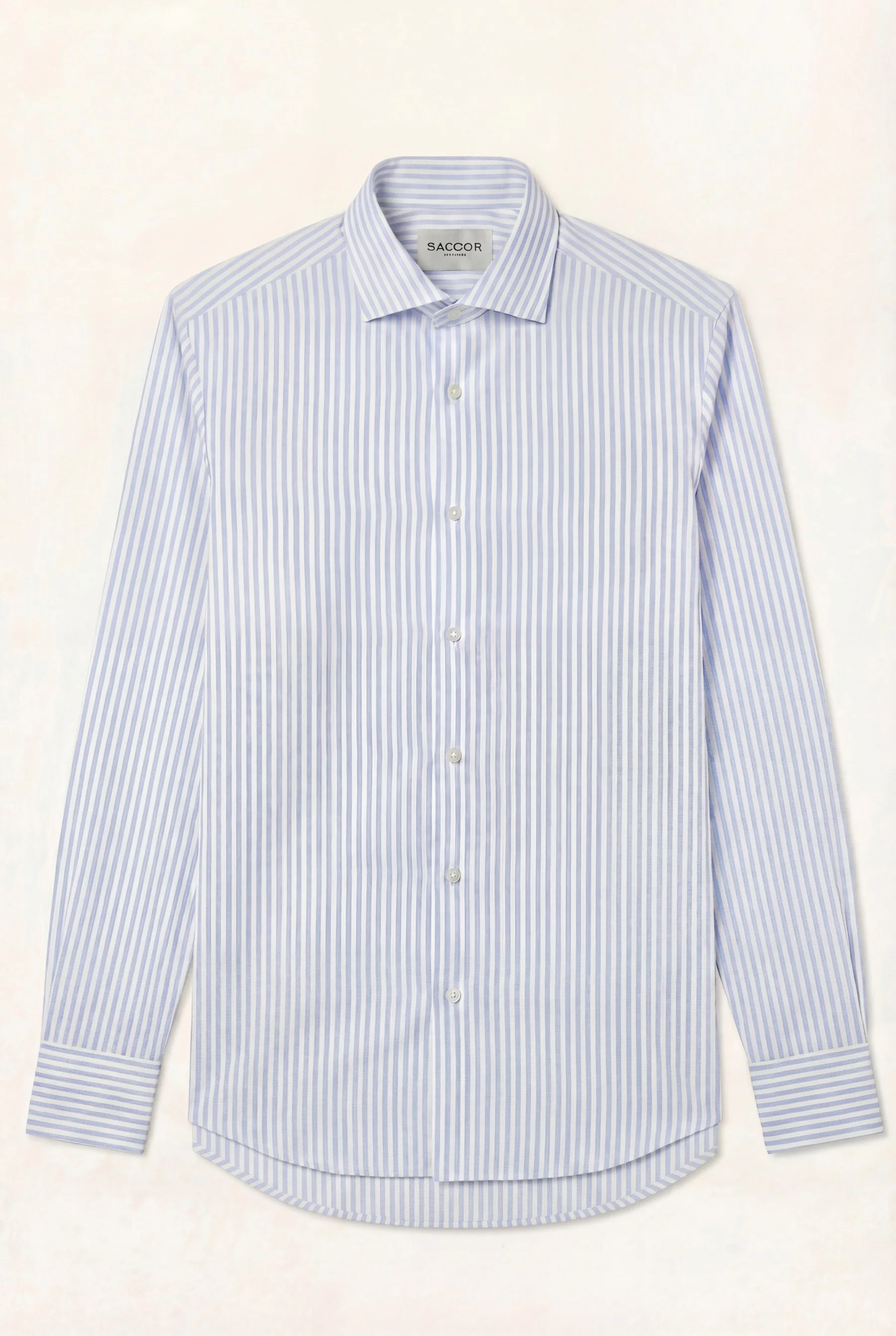 Camisa Travel Popline às riscas em Algodão Luxury Stretch com colarinho Dublin, slim fit - Image 4
