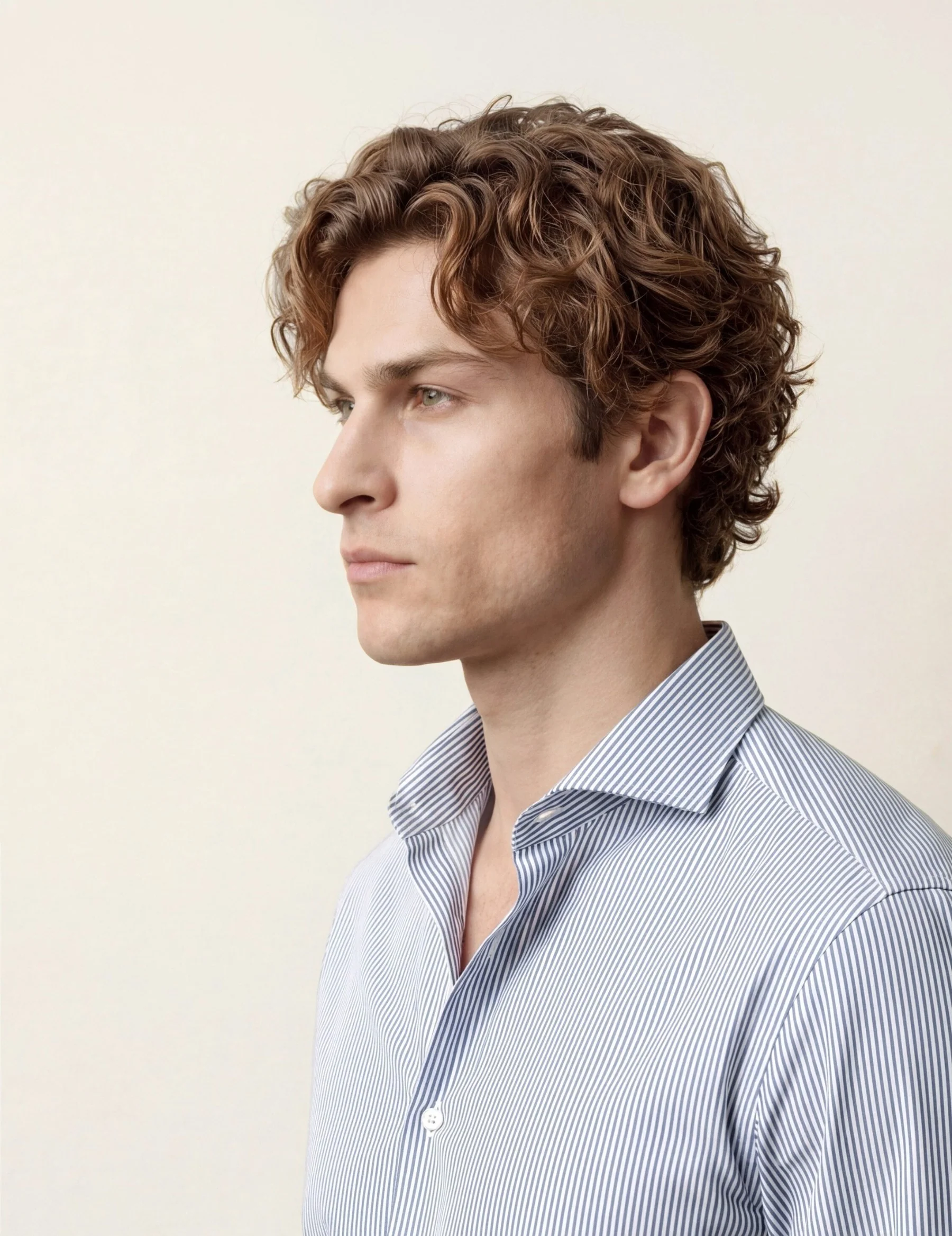 Camisa Travel Popline às riscas em Algodão Luxury Stretch com colarinho Dublin, slim fit