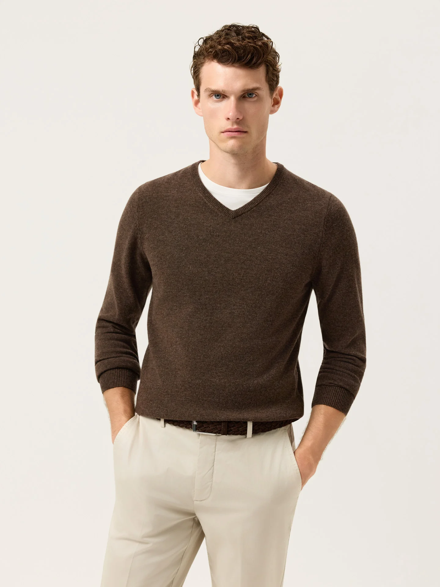 Camisola de Decote em V e Manga Comprida em Lambswool - Image 3