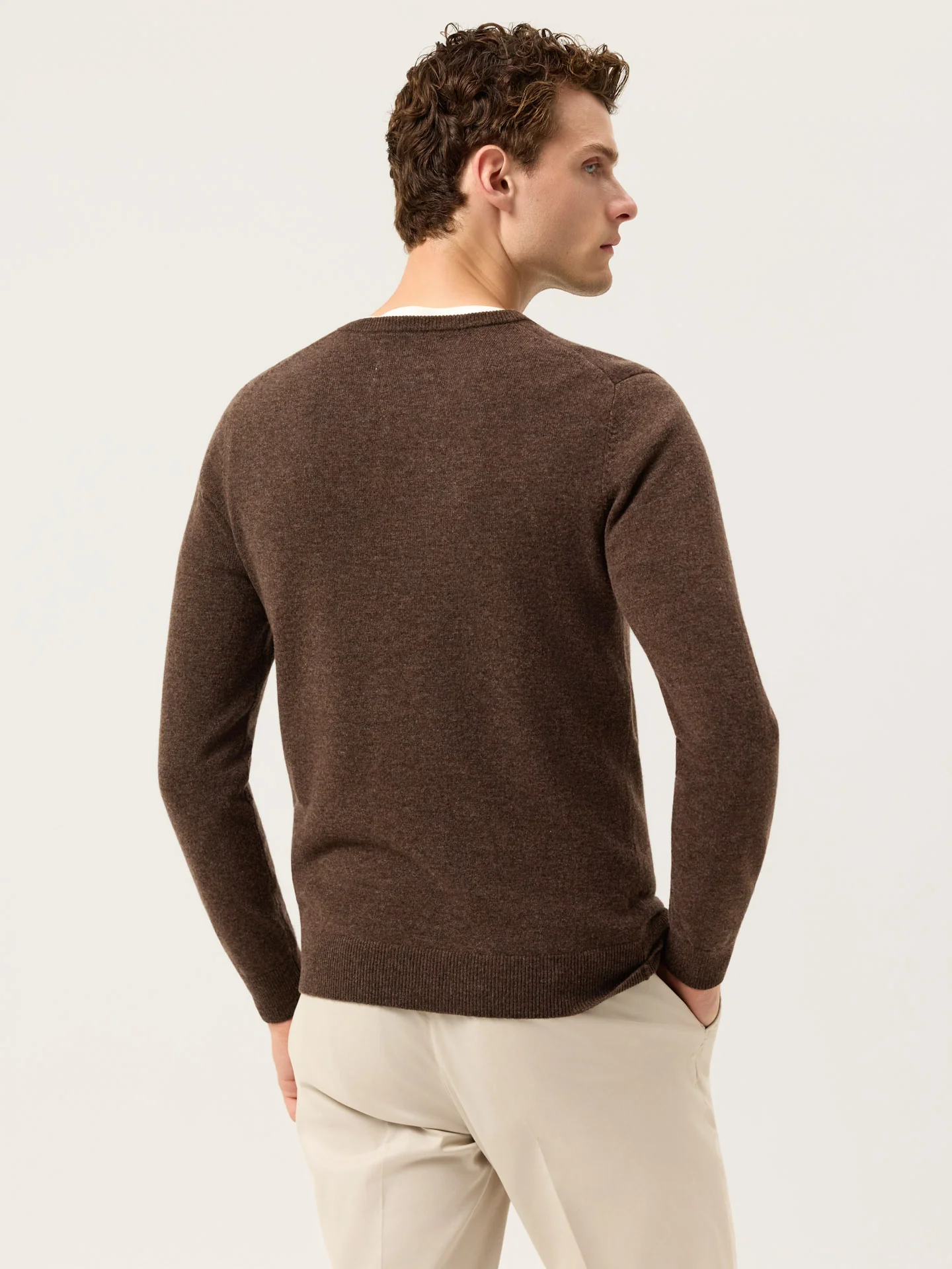 Camisola de Decote em V e Manga Comprida em Lambswool - Image 4