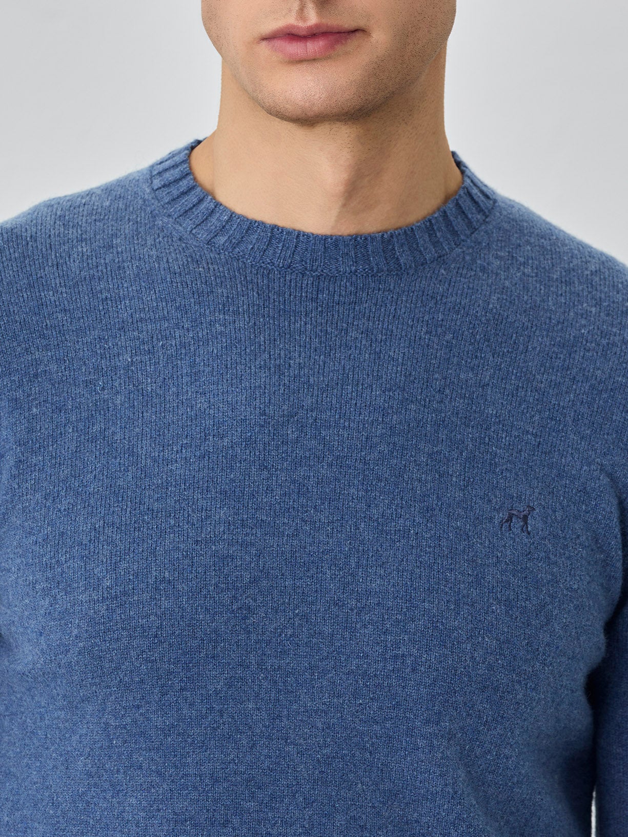 Camisola de decote redondo de manga comprida lavável na máquina em lambswool - Image 8