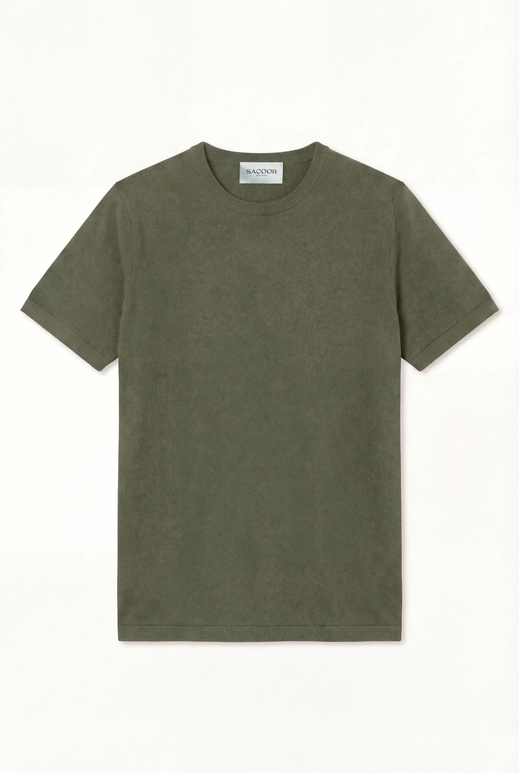 Camisola De Malha De Manga Curta Com Decote Redondo Em 100% Algodão - Image 8