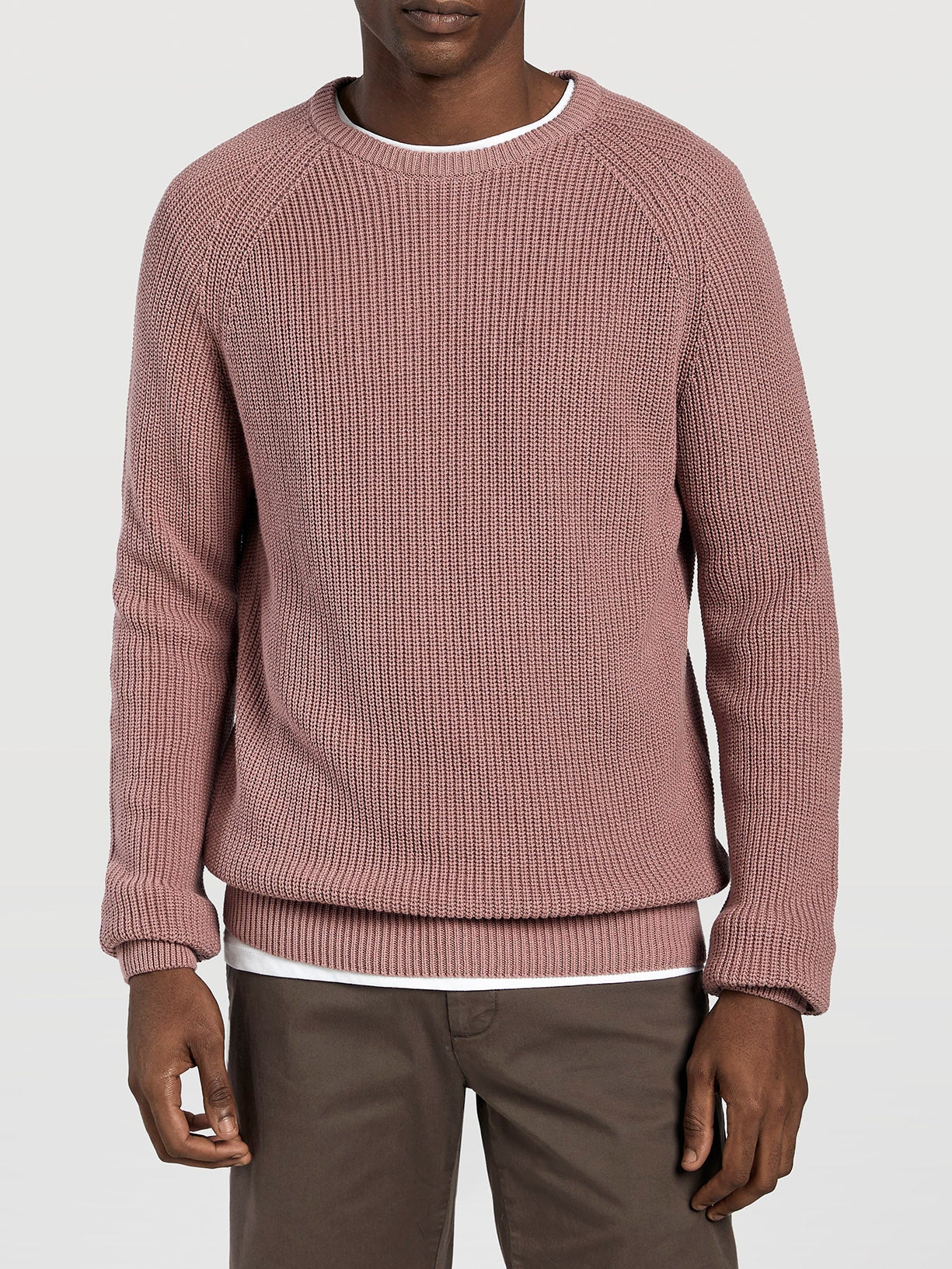 Camisola decote redondo estrutura half cardigan