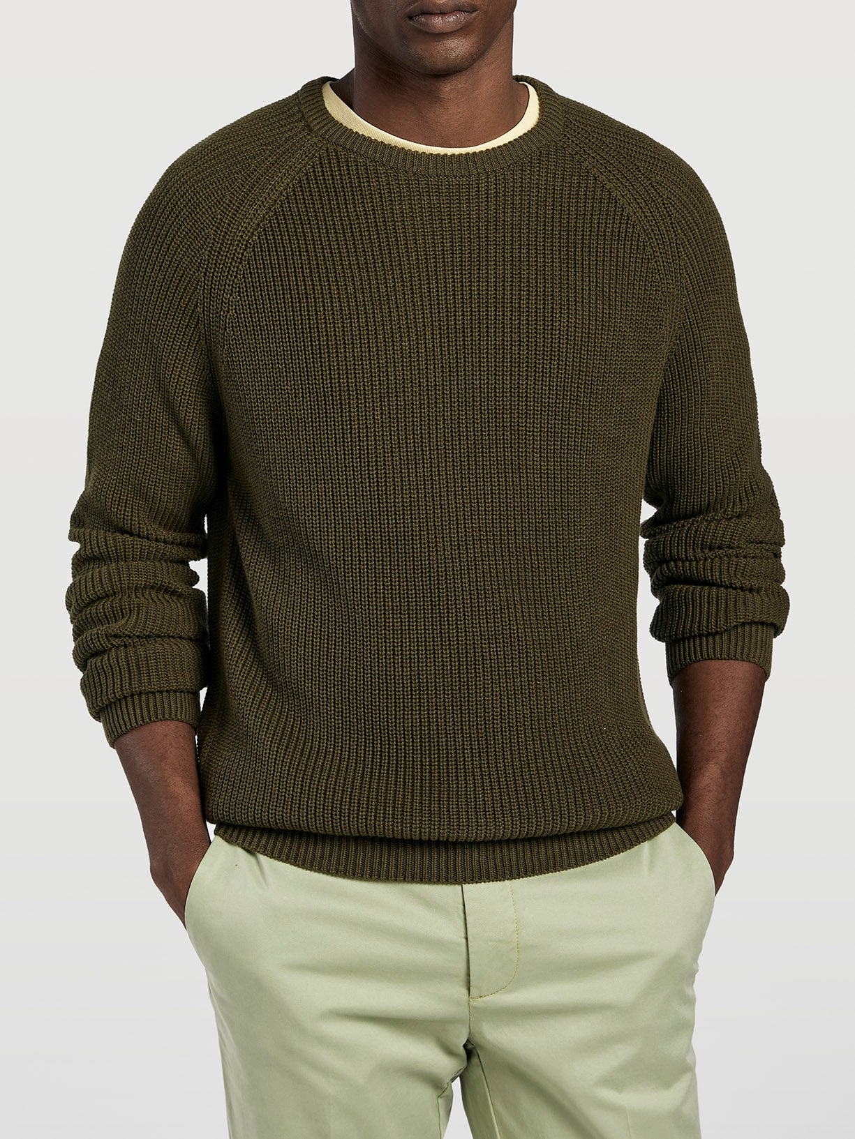Camisola decote redondo estrutura half cardigan - Image 2