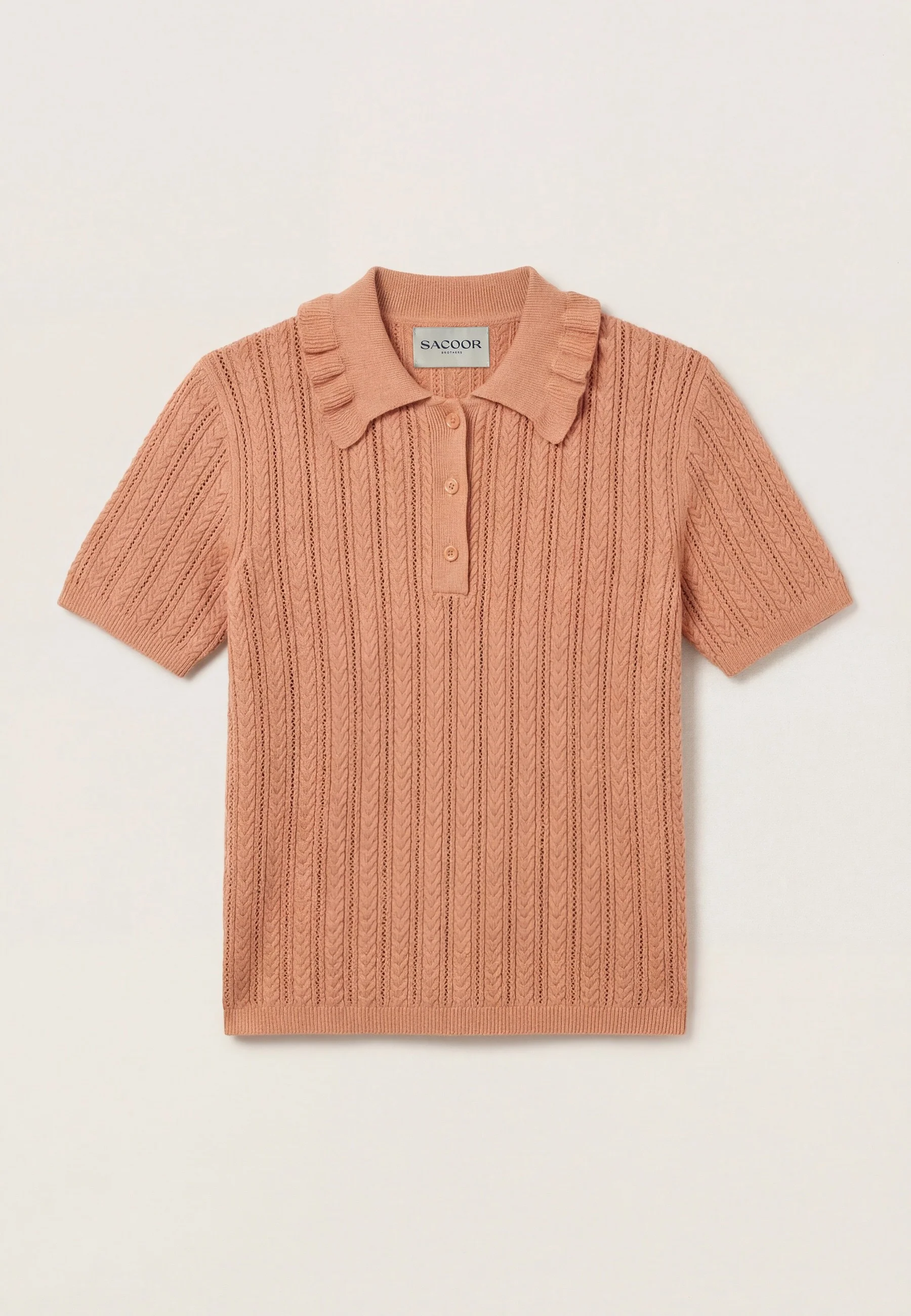 Camisola Polo De Malha Em Mistura De Linho E Algodão Com Gola Com Folho - Image 5