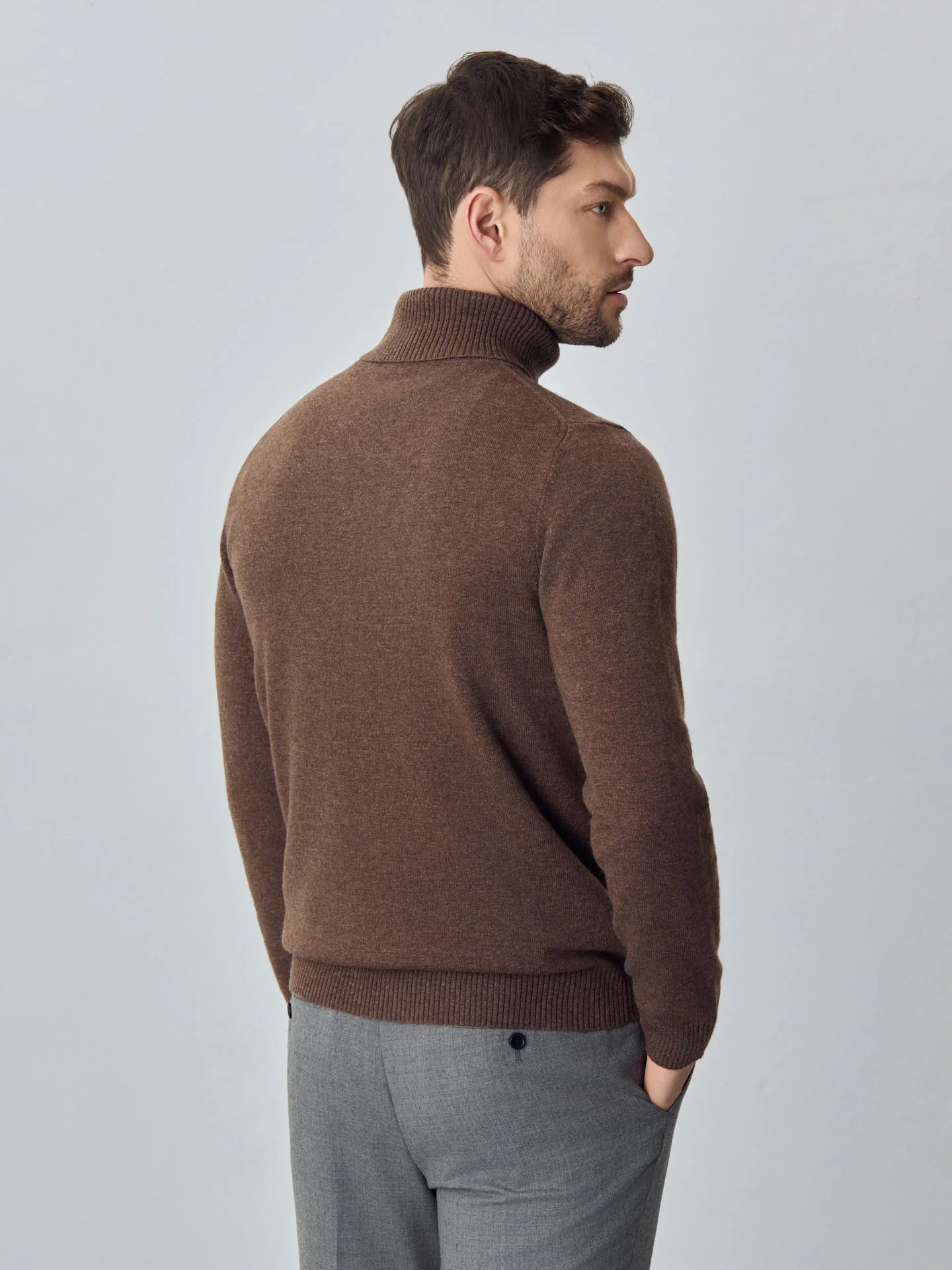 Camisola turtleneck de manga comprida lavável na máquina em mistura de lambswool - Image 6