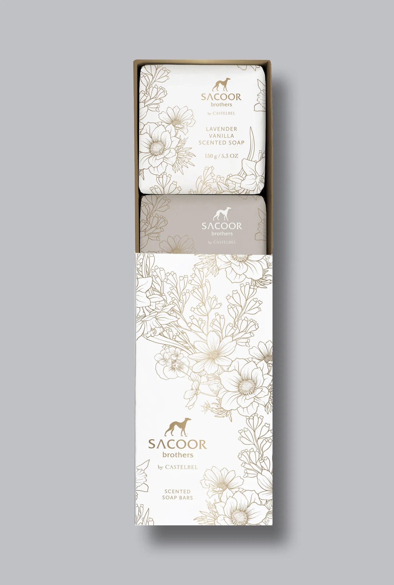 Conjunto de sabonetes perfumados com lavanda / baunilha