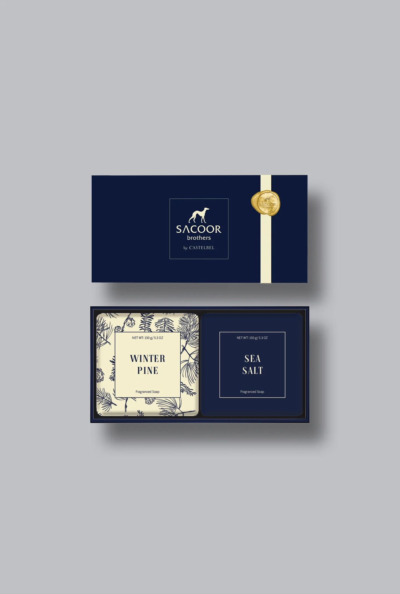 Conjunto de sabonetes perfumados de pinho de inverno e sal marinho - Image 2