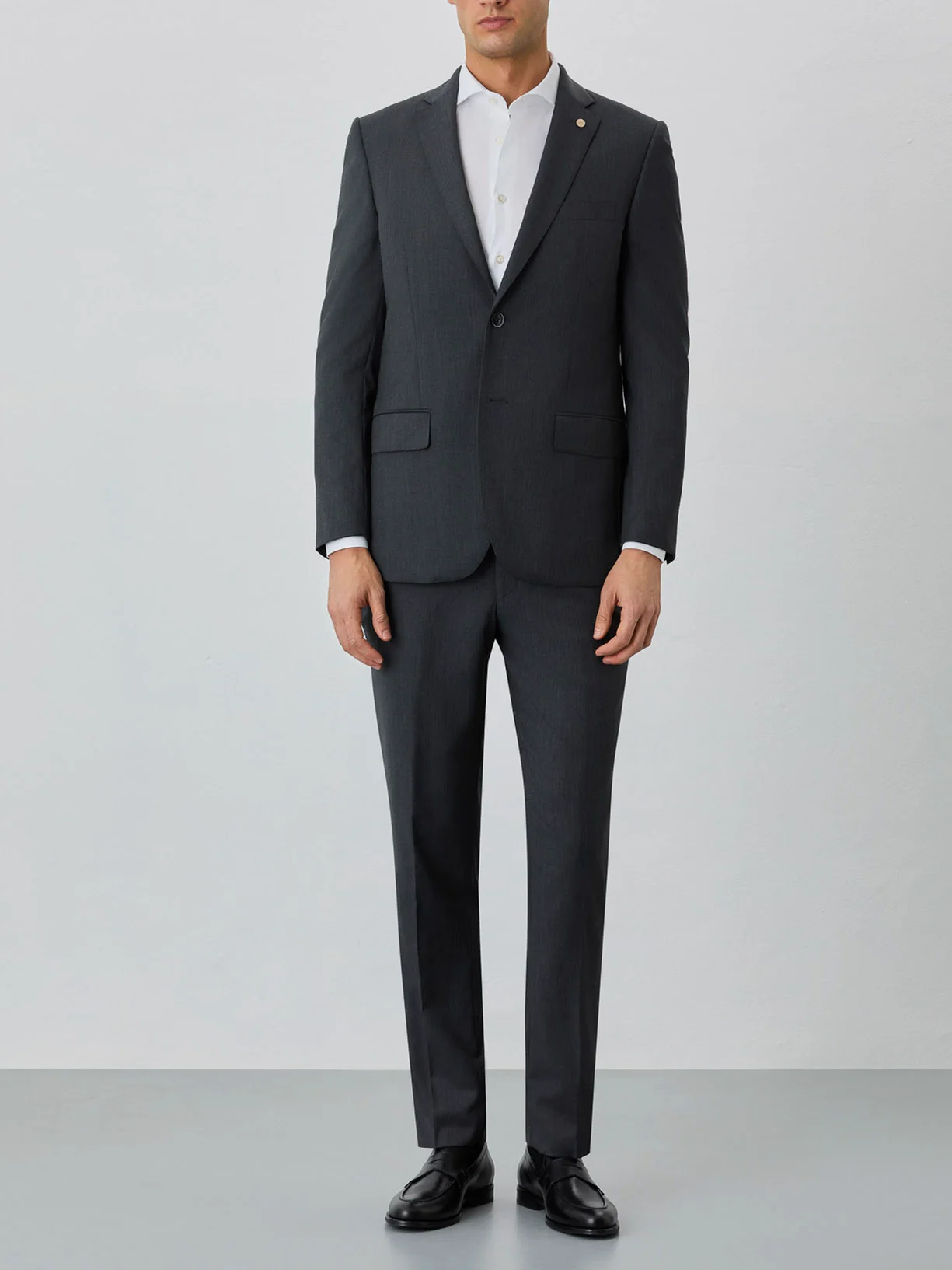 Fato business slim fit em tecido espinha - Image 2