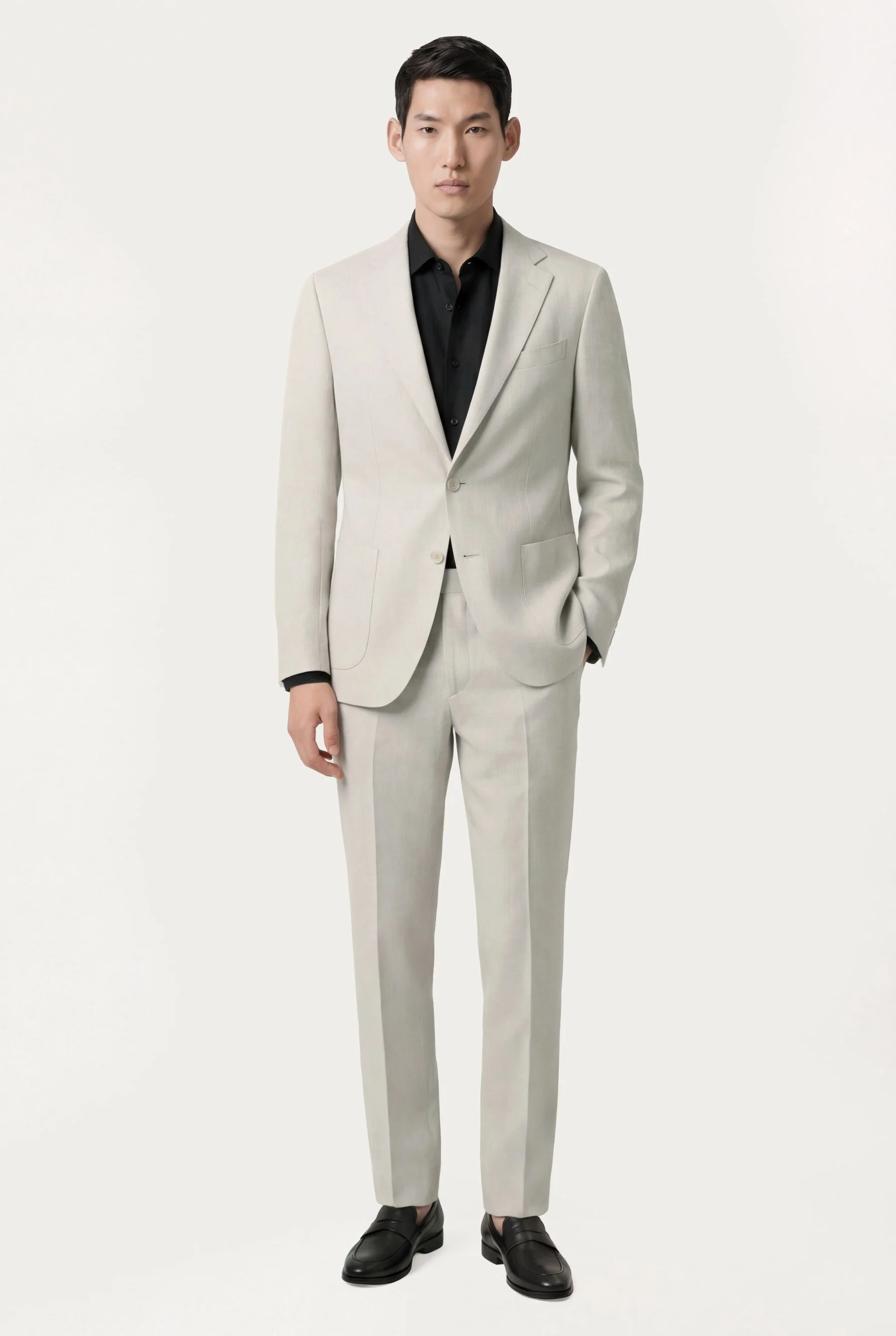 Fato Delavé linho e algodão tecido italiano slim fit