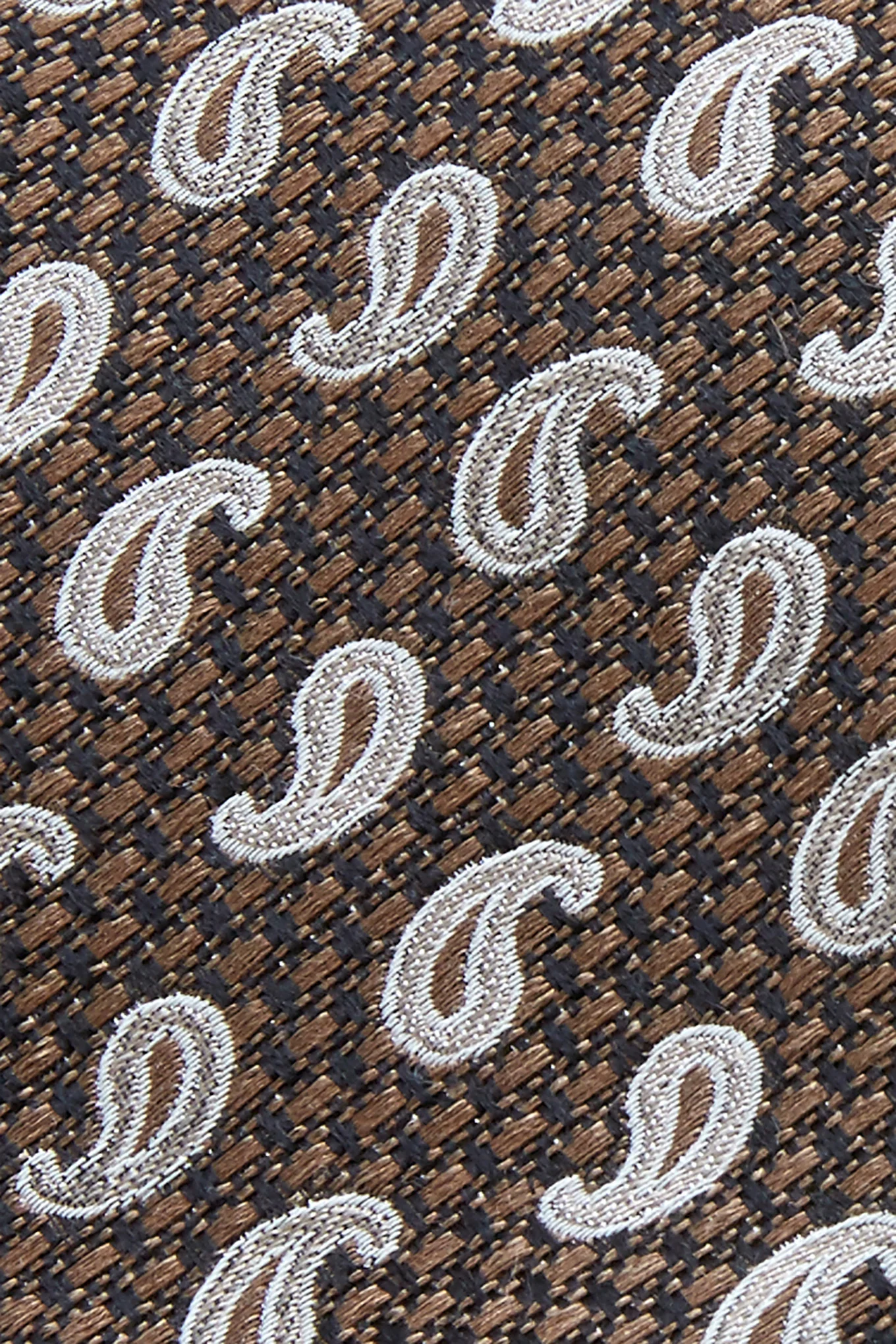 Gravata Padrão Cornucópias Seda e Lã 7,5cm - Image 2