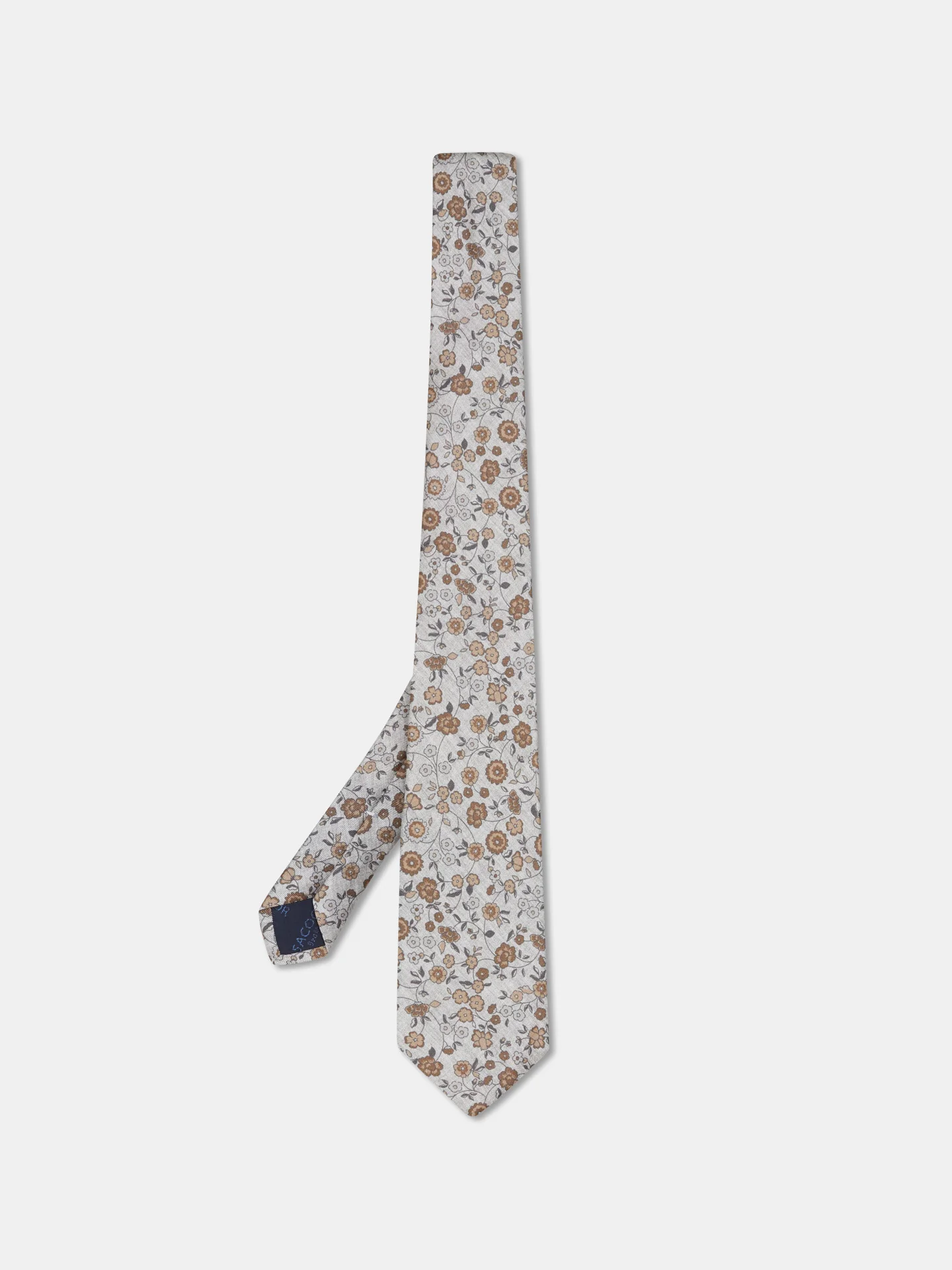 Gravata Padrão Floral 100% seda 8cm - Image 5