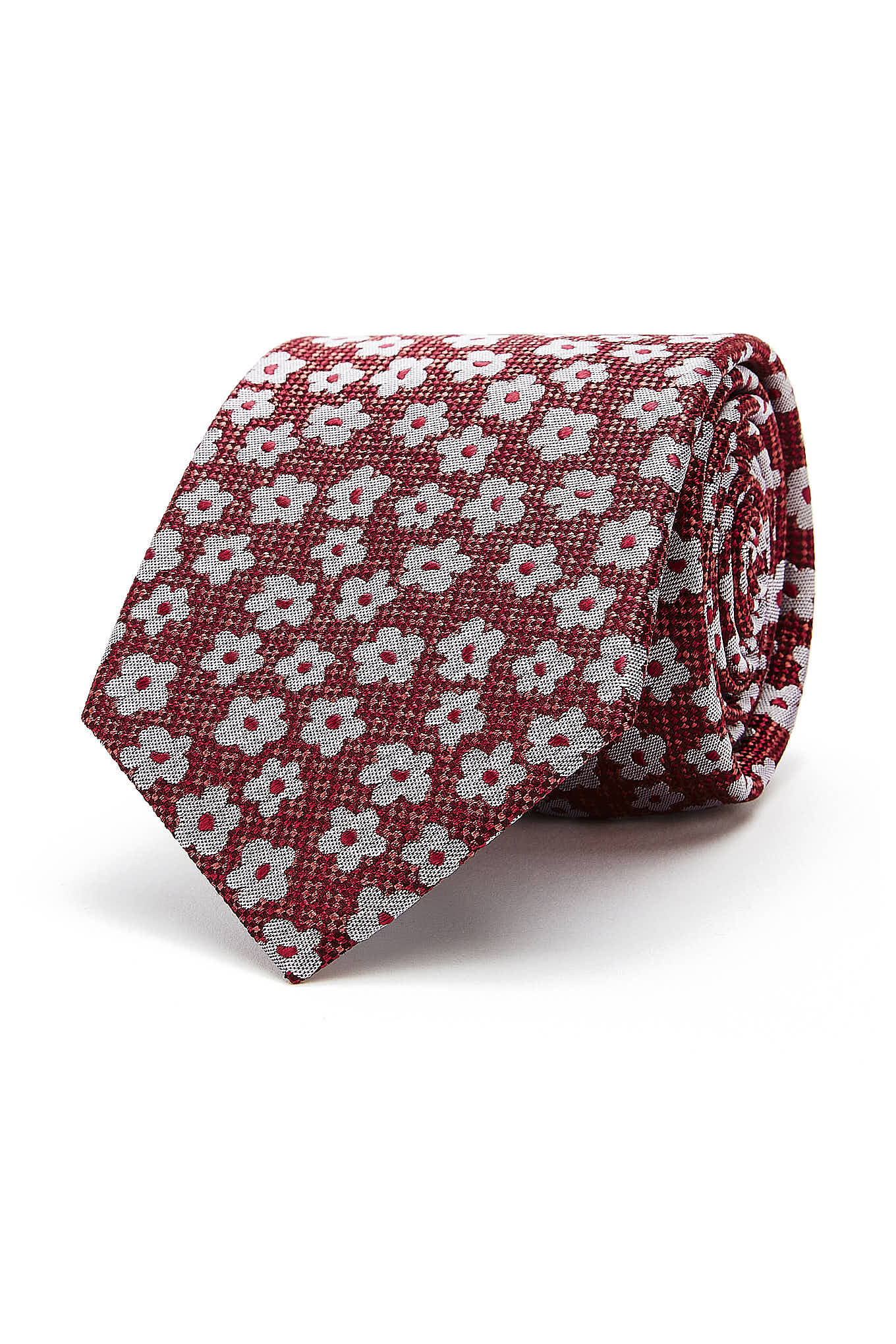 Gravata Padrão Floral 100% Seda 8cm - Image 7