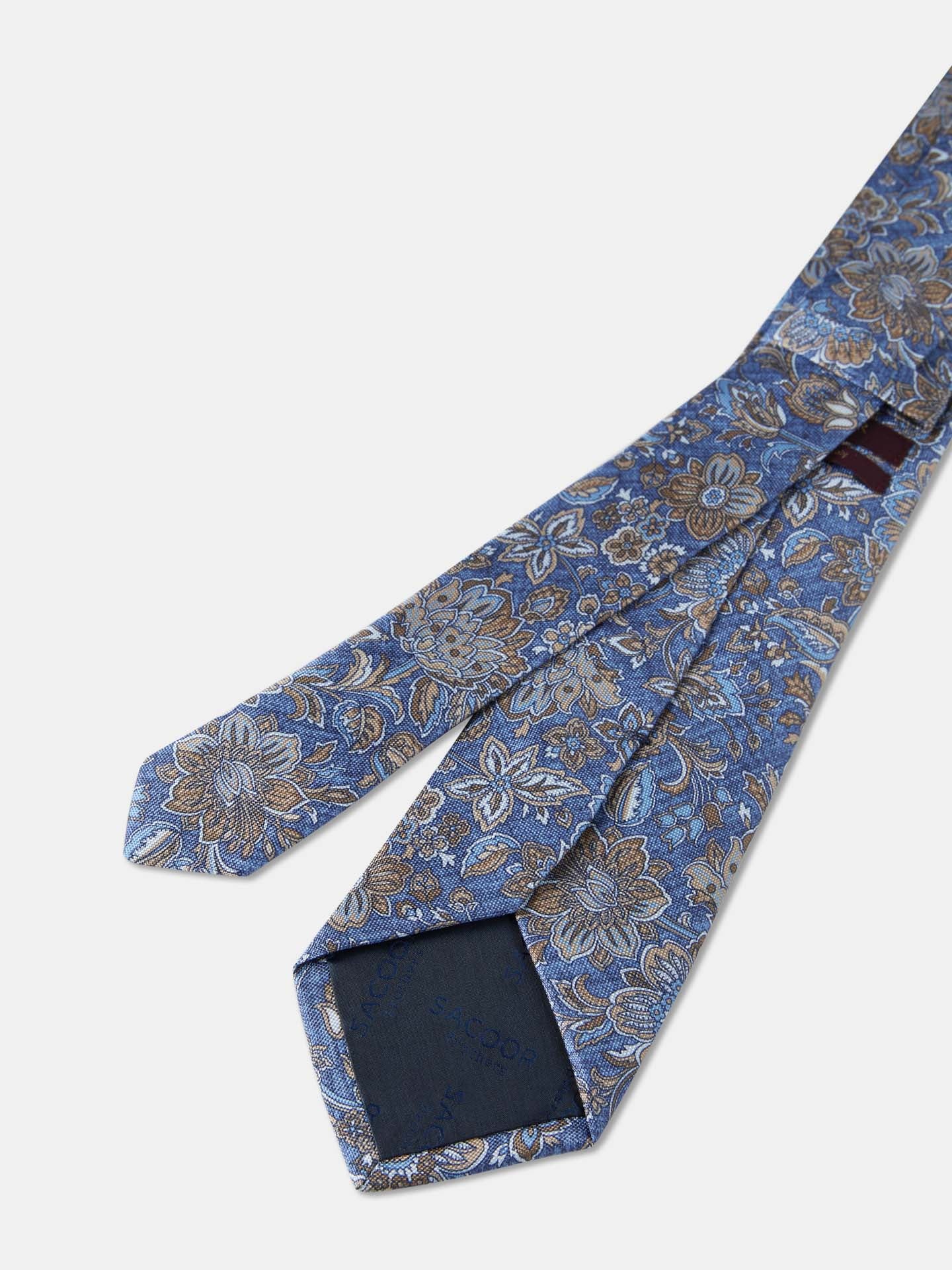 Gravata Padrão Floral 100% seda 8cm - Image 2