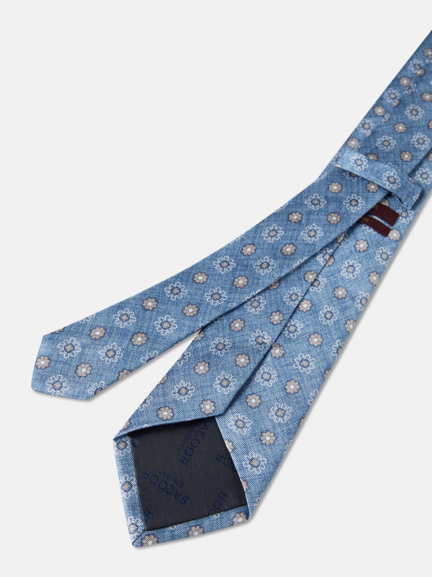 Gravata Padrão Floral 100% seda 8cm - Image 2