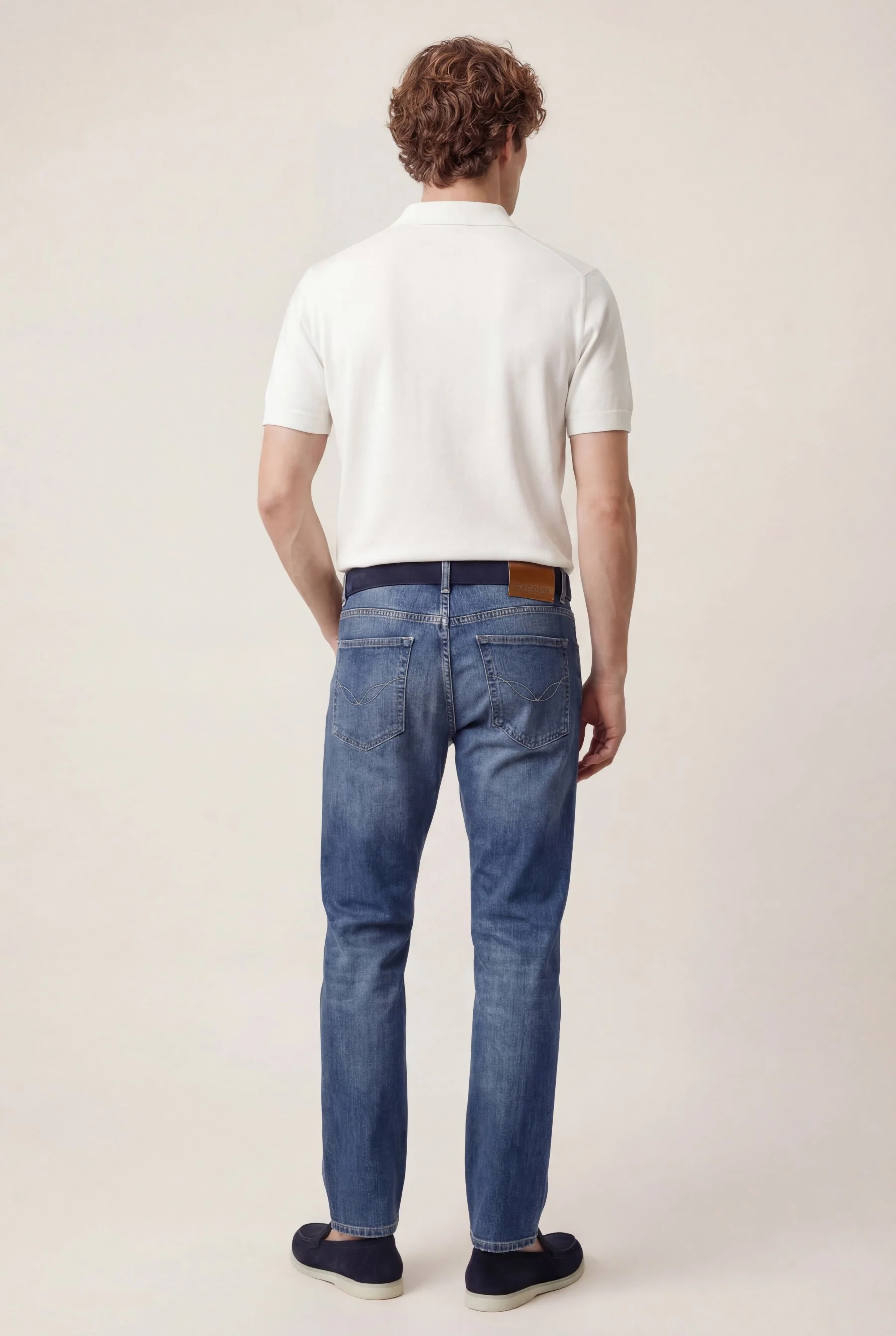 Jeans Slim Fit De Cintura Baixa Em Mistura De Algodão Orgânico - Image 2
