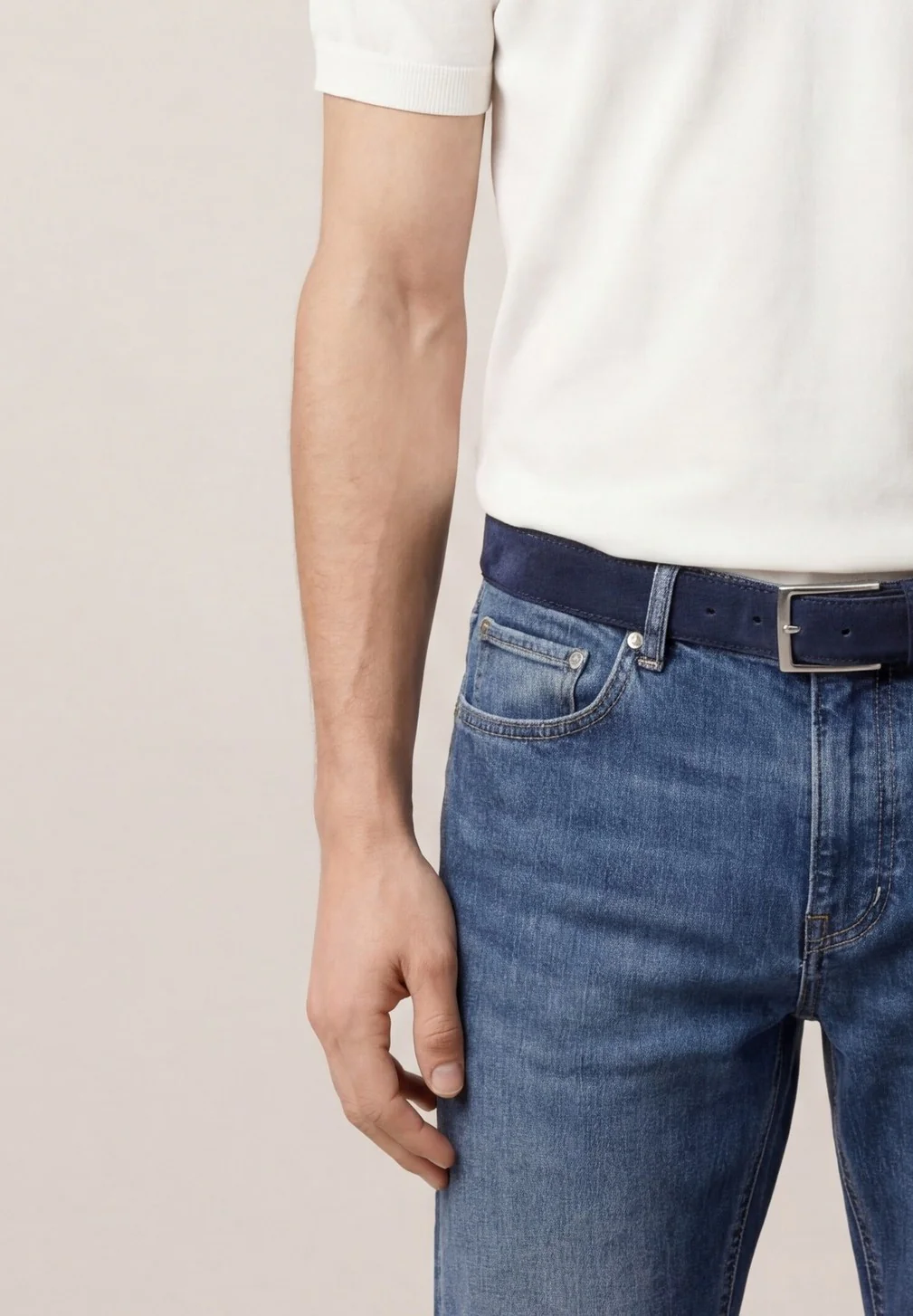 Jeans Slim Fit De Cintura Baixa Em Mistura De Algodão Orgânico - Image 3