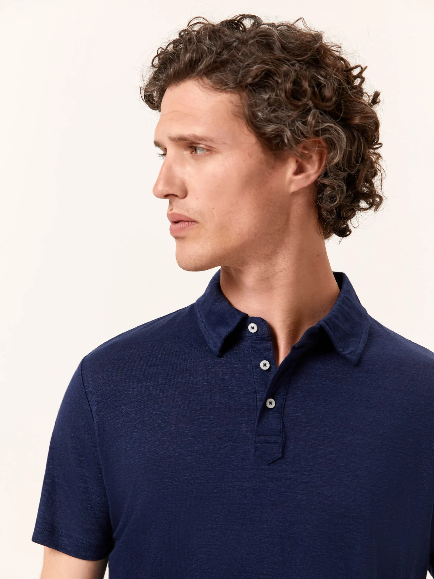 Polo Luxe Leisure regular fit em jersey de linho