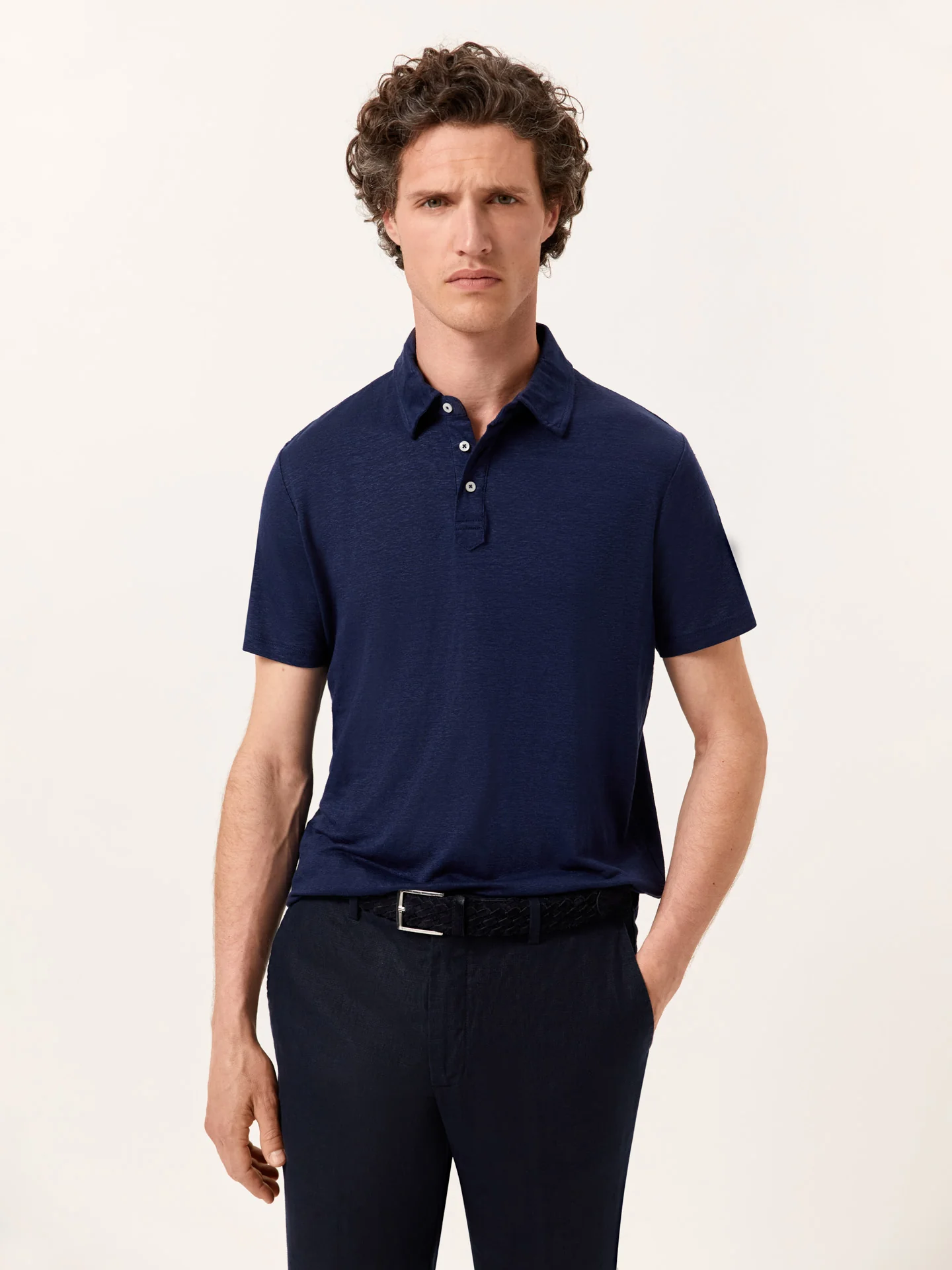 Polo Luxe Leisure regular fit em jersey de linho - Image 2