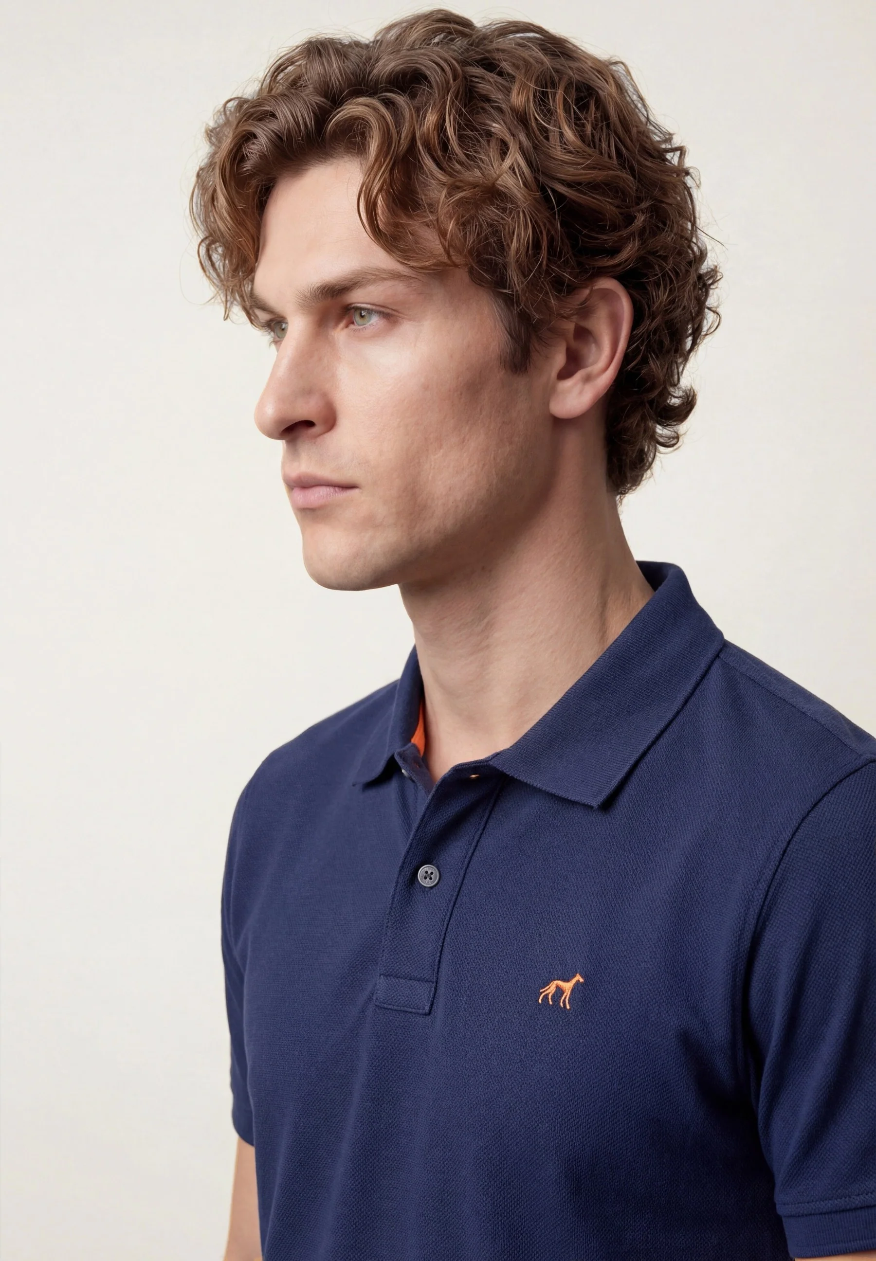 Polo Regular Fit Em Piqué Stretch Com Detalhes Contrastantes E Print Na Parte Inferior Da Gola - Image 2
