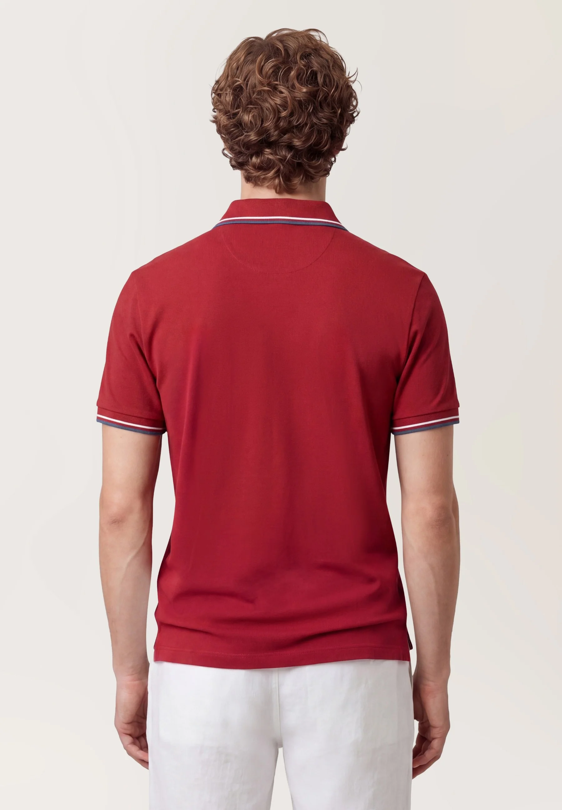 Polo Regular Fit Em Piqué Stretch Com Detalhes De Riscas Contrastantes - Image 7
