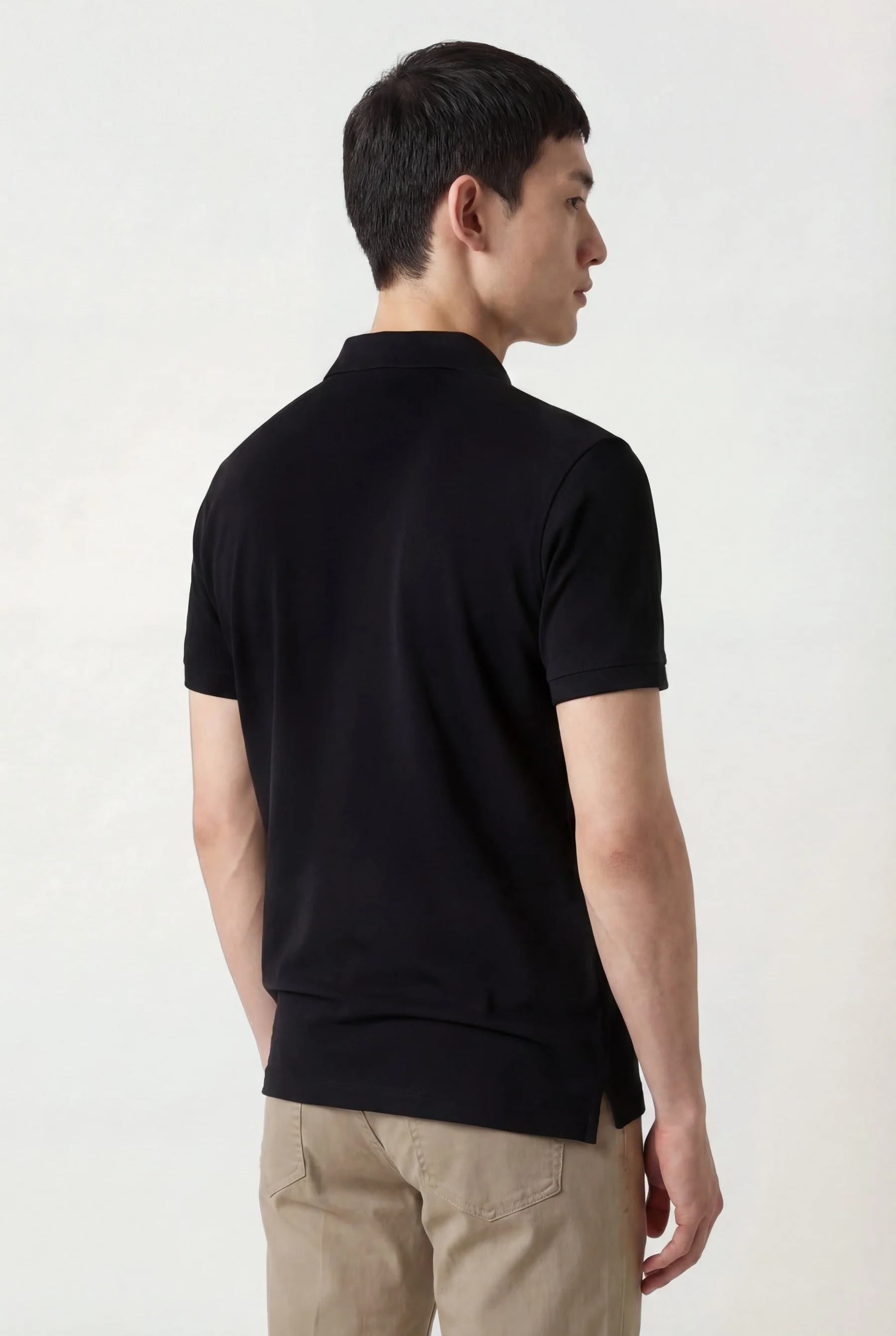 Polo Regular Fit Em Piqué Stretch Com Gola No Próprio Tecido - Image 3