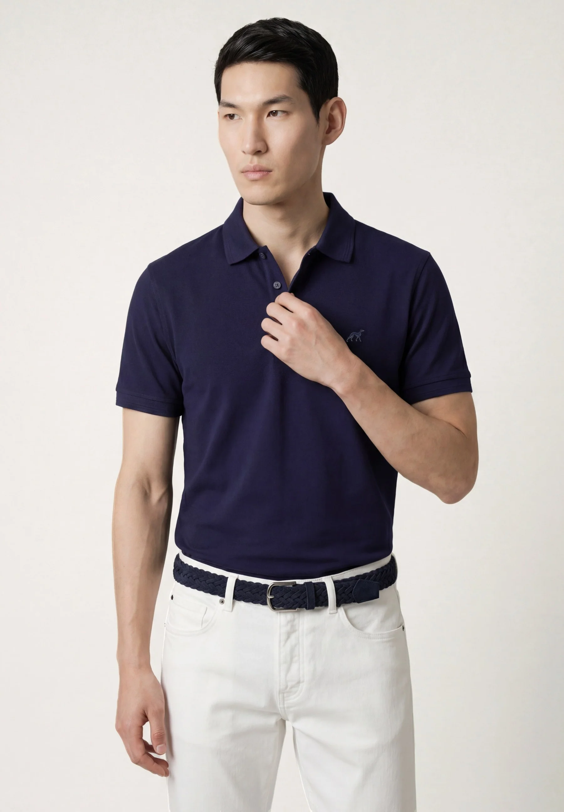 Polo Slim Fit Em Piqué Stretch Com Carcela Oculta - Image 2