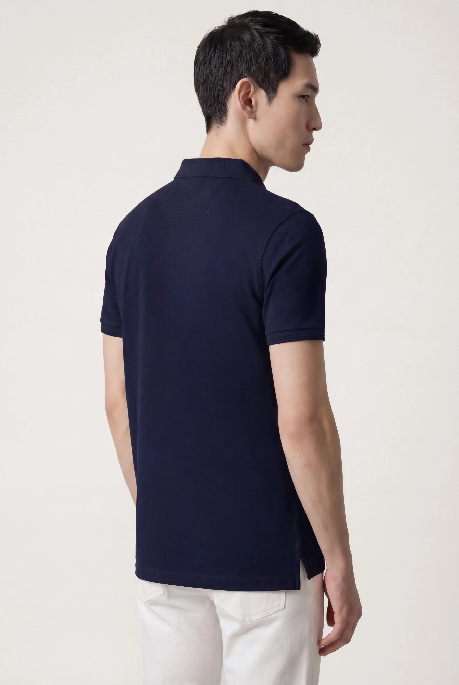 Polo Slim Fit Em Piqué Stretch Com Carcela Oculta - Image 3